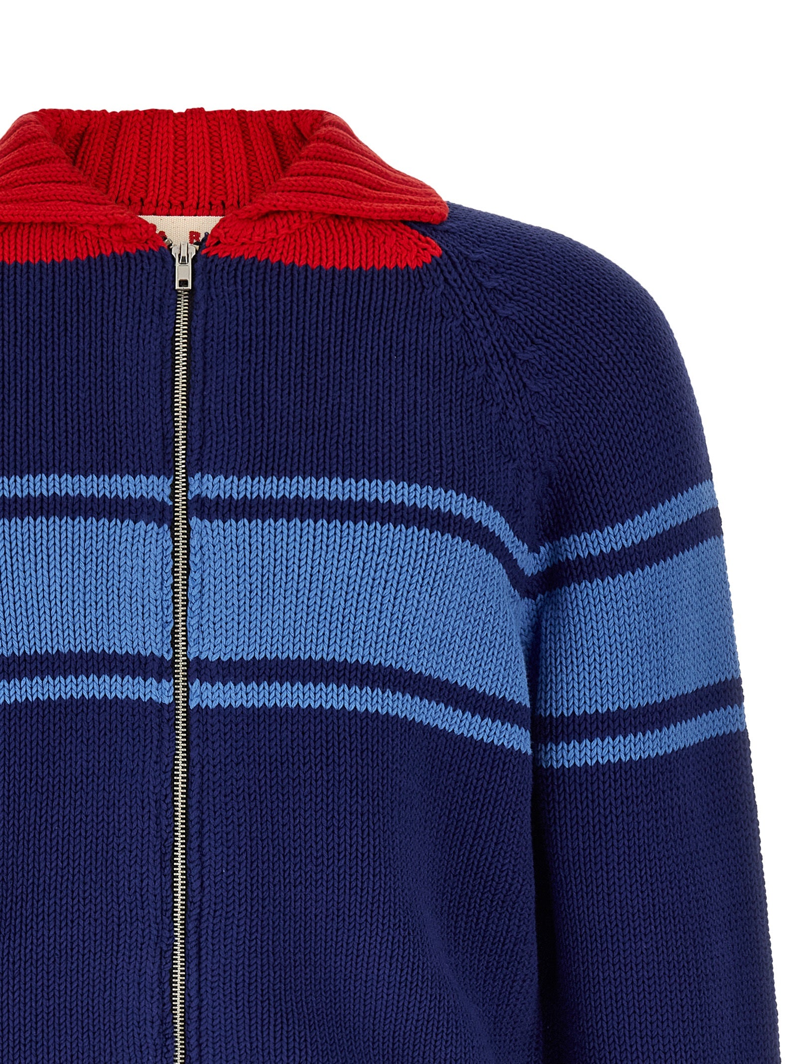 Marni Blauer Baumwollcardigan
