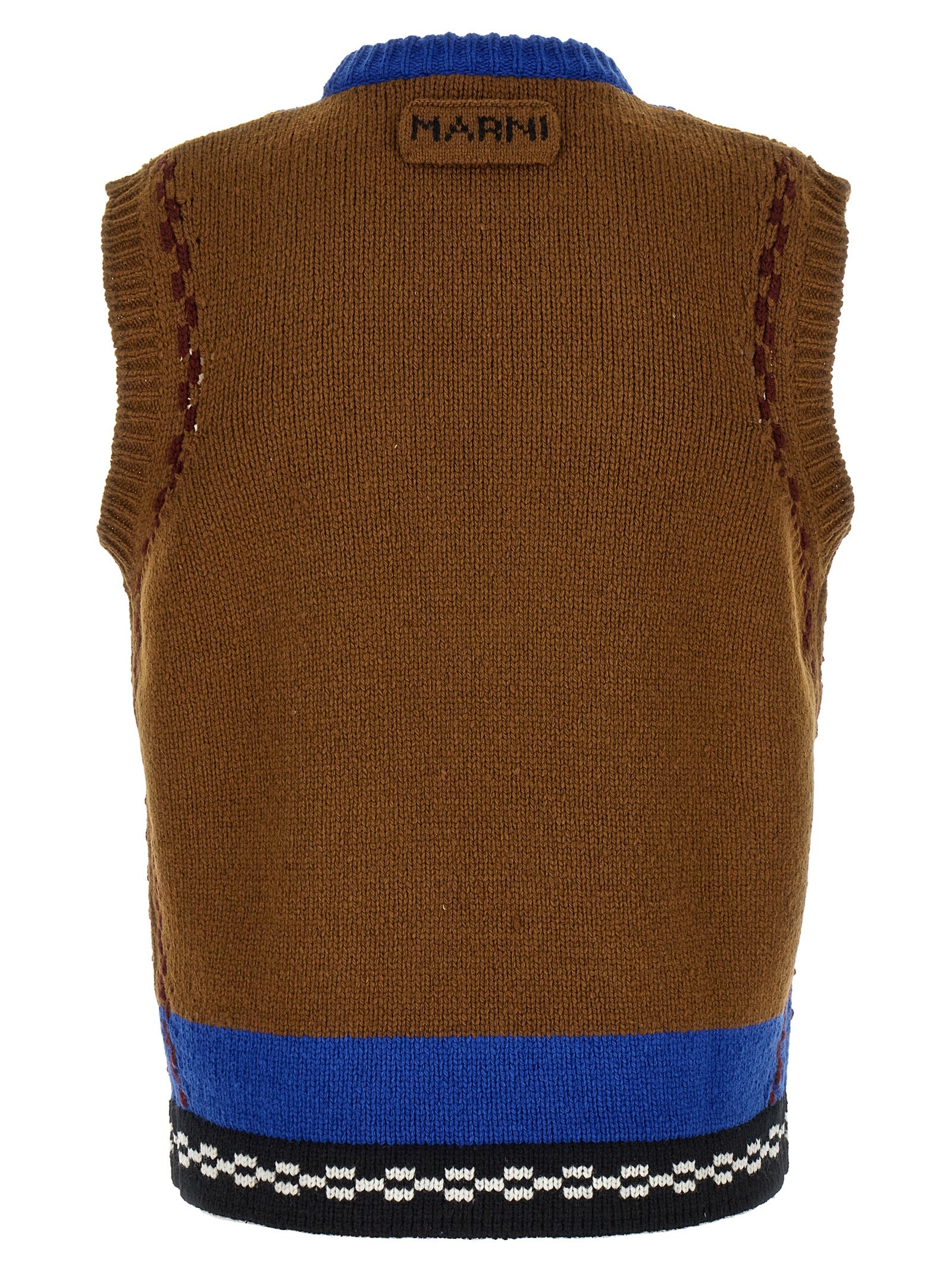 Marni Ärmelloser Pullover aus mehrfarbiger Wolle