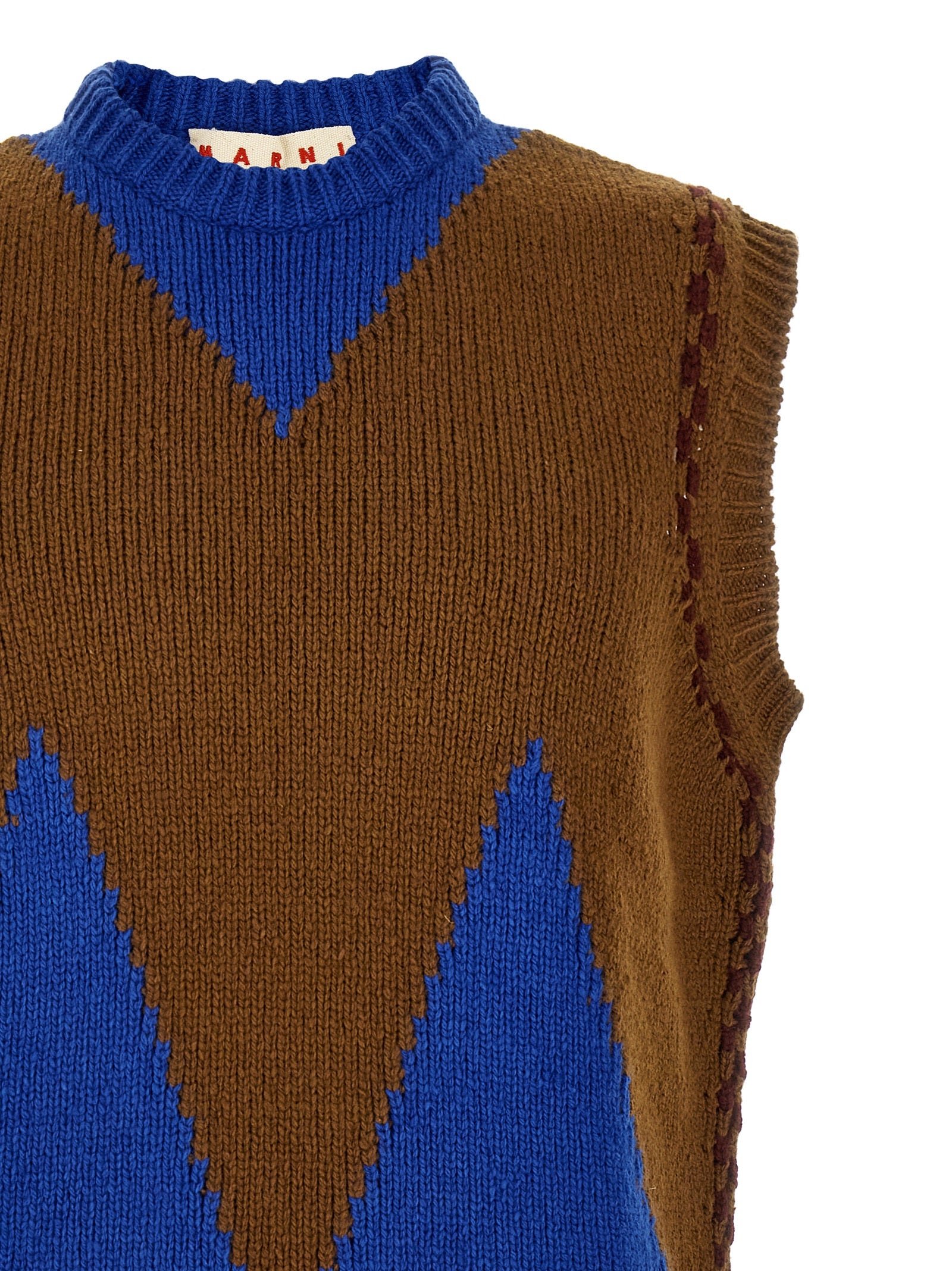 Marni Ärmelloser Pullover aus mehrfarbiger Wolle