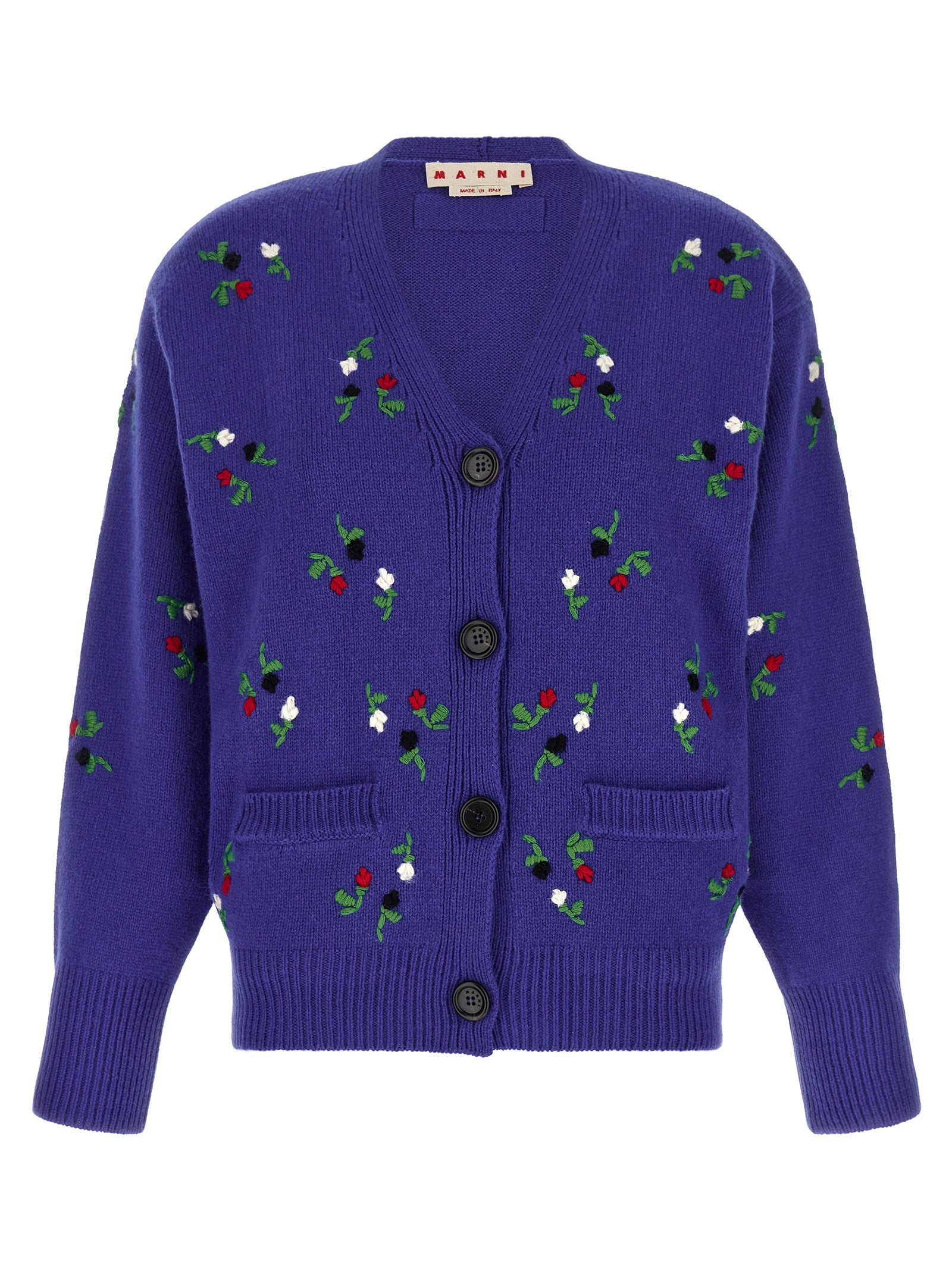 Marni Blauer Cardigan aus Schurwolle
