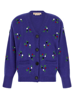 Marni Blauer Cardigan aus Schurwolle