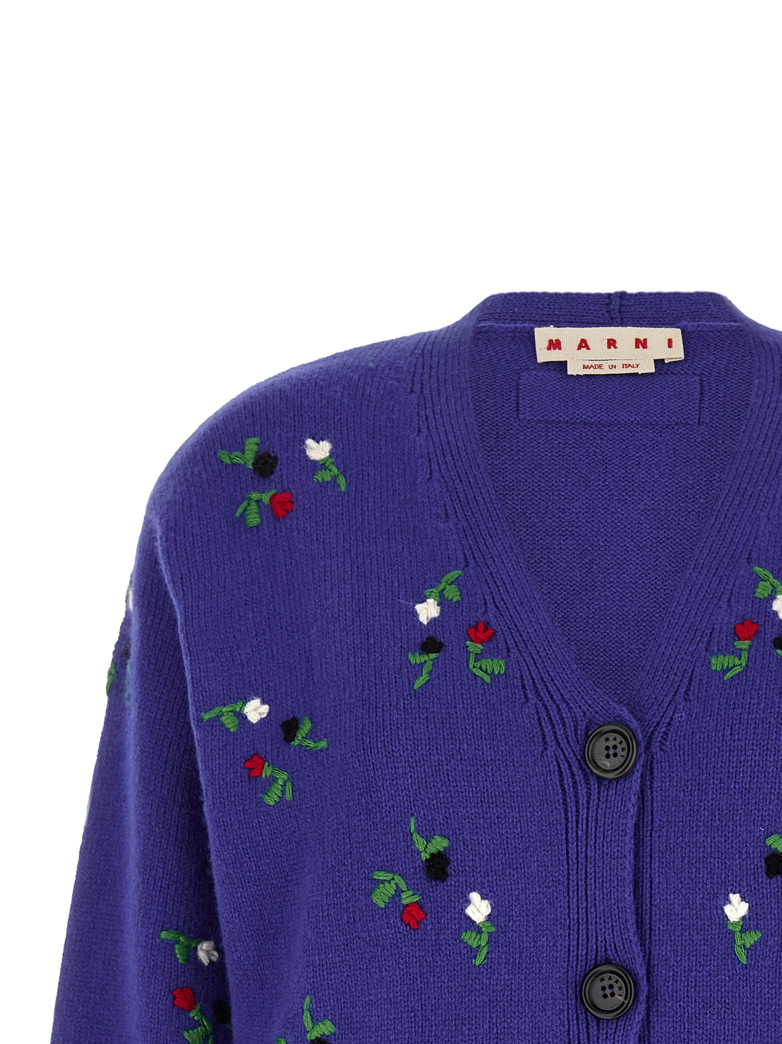 Marni Blauer Cardigan aus Schurwolle