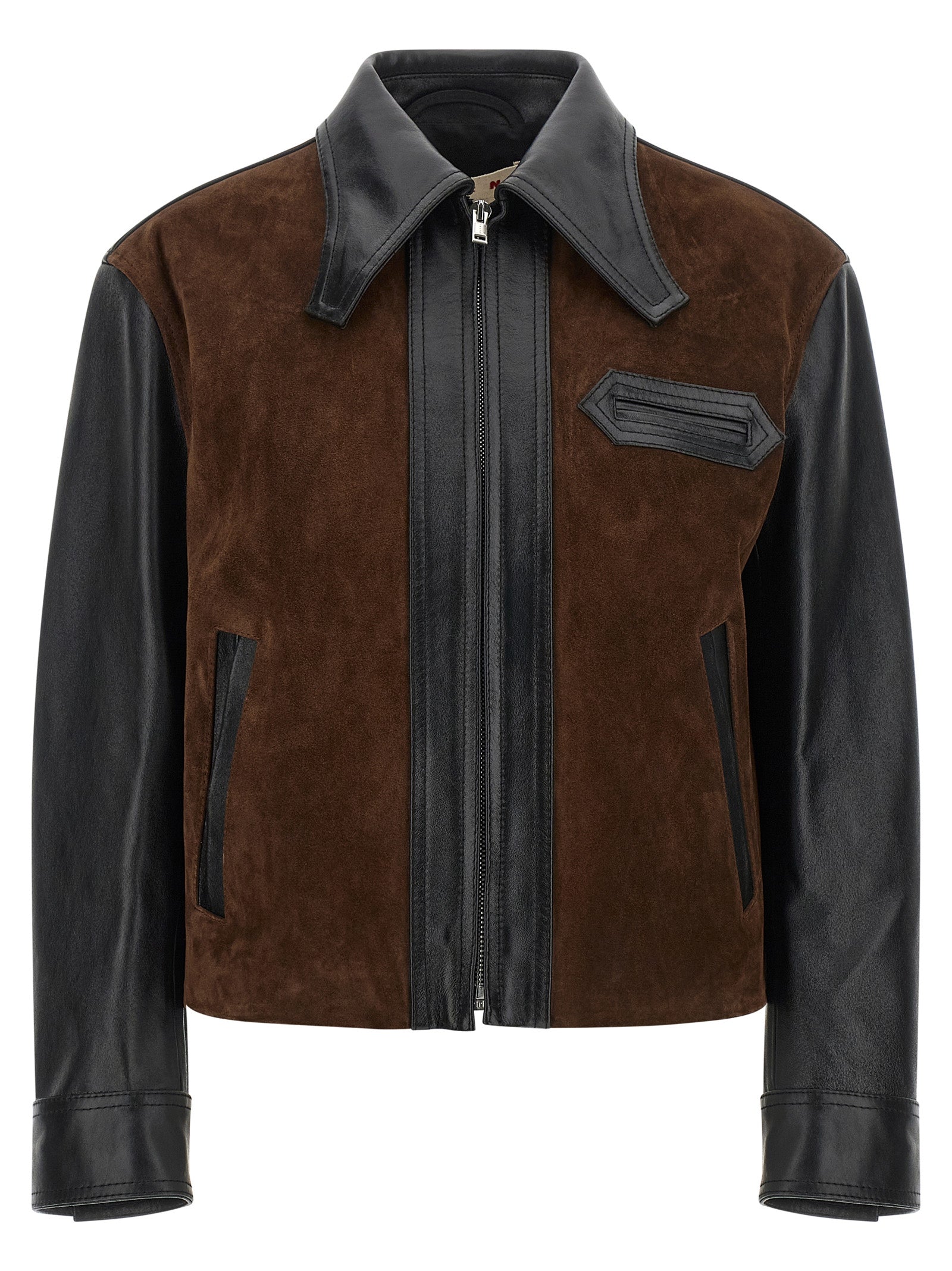 Marni Schwarze Lederjacke aus Kalbsleder