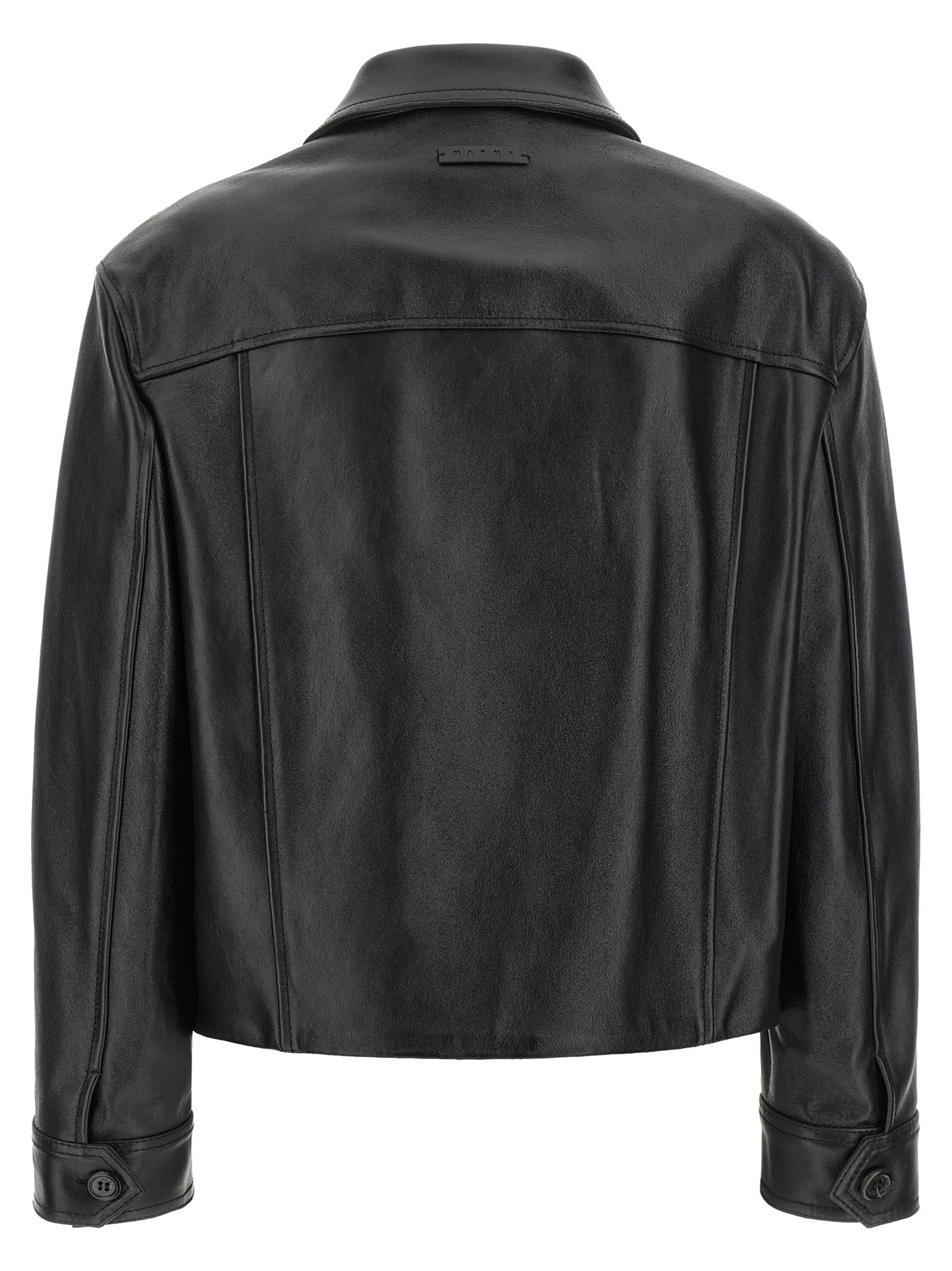 Marni Schwarze Lederjacke aus Kalbsleder