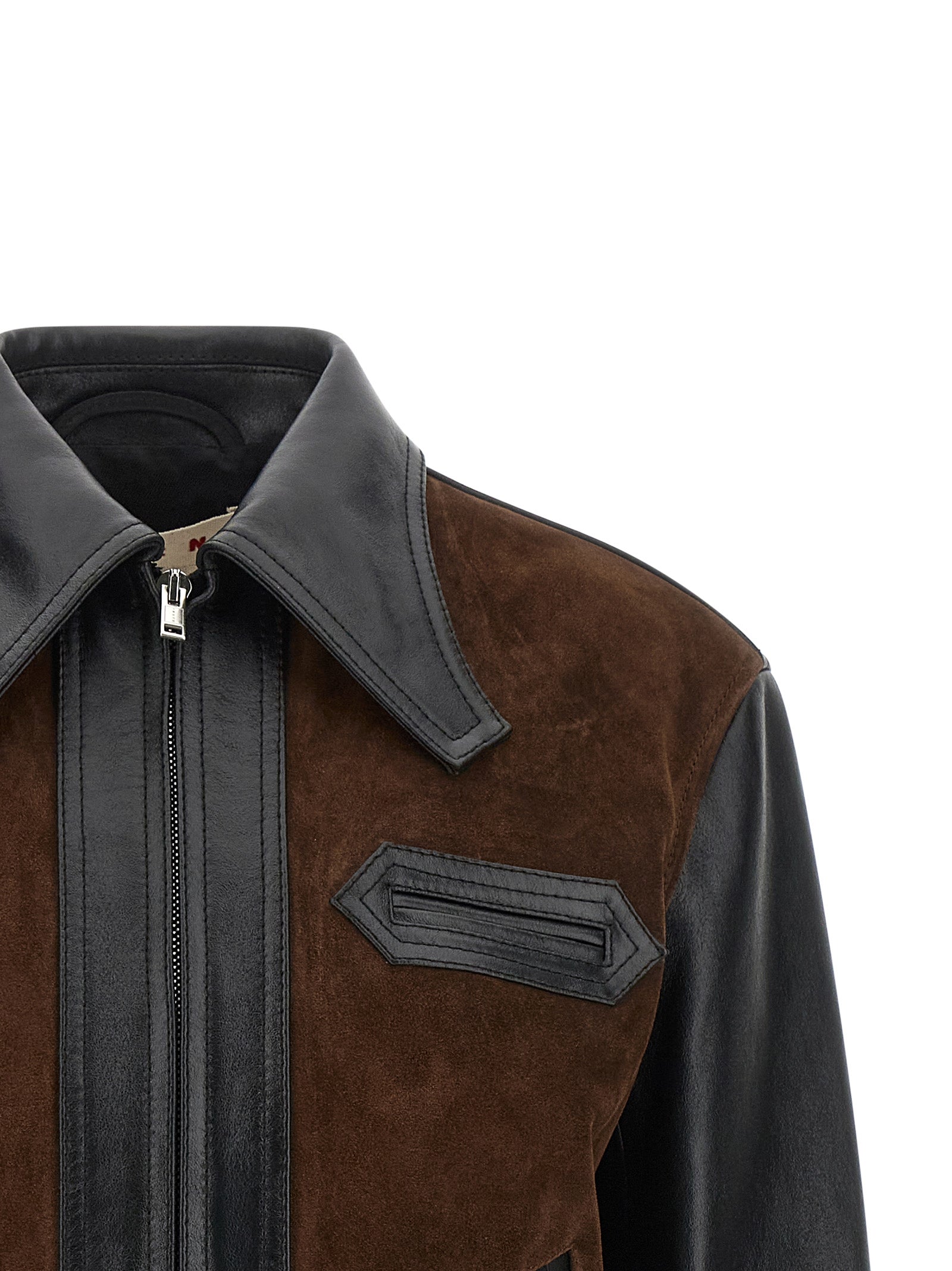 Marni Schwarze Lederjacke aus Kalbsleder