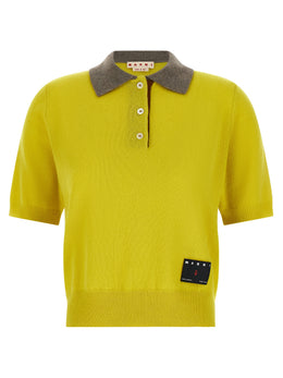 Marni Bicolor Cashmere Polo Shirt