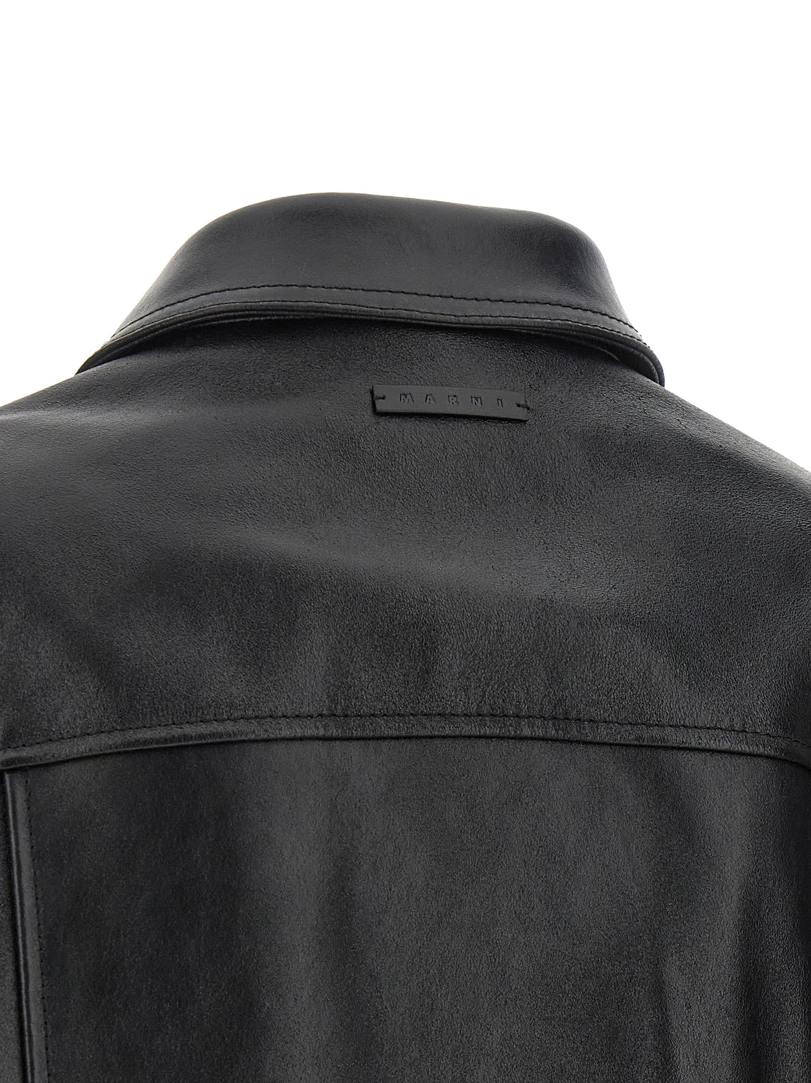 Marni Schwarze Lederjacke aus Kalbsleder
