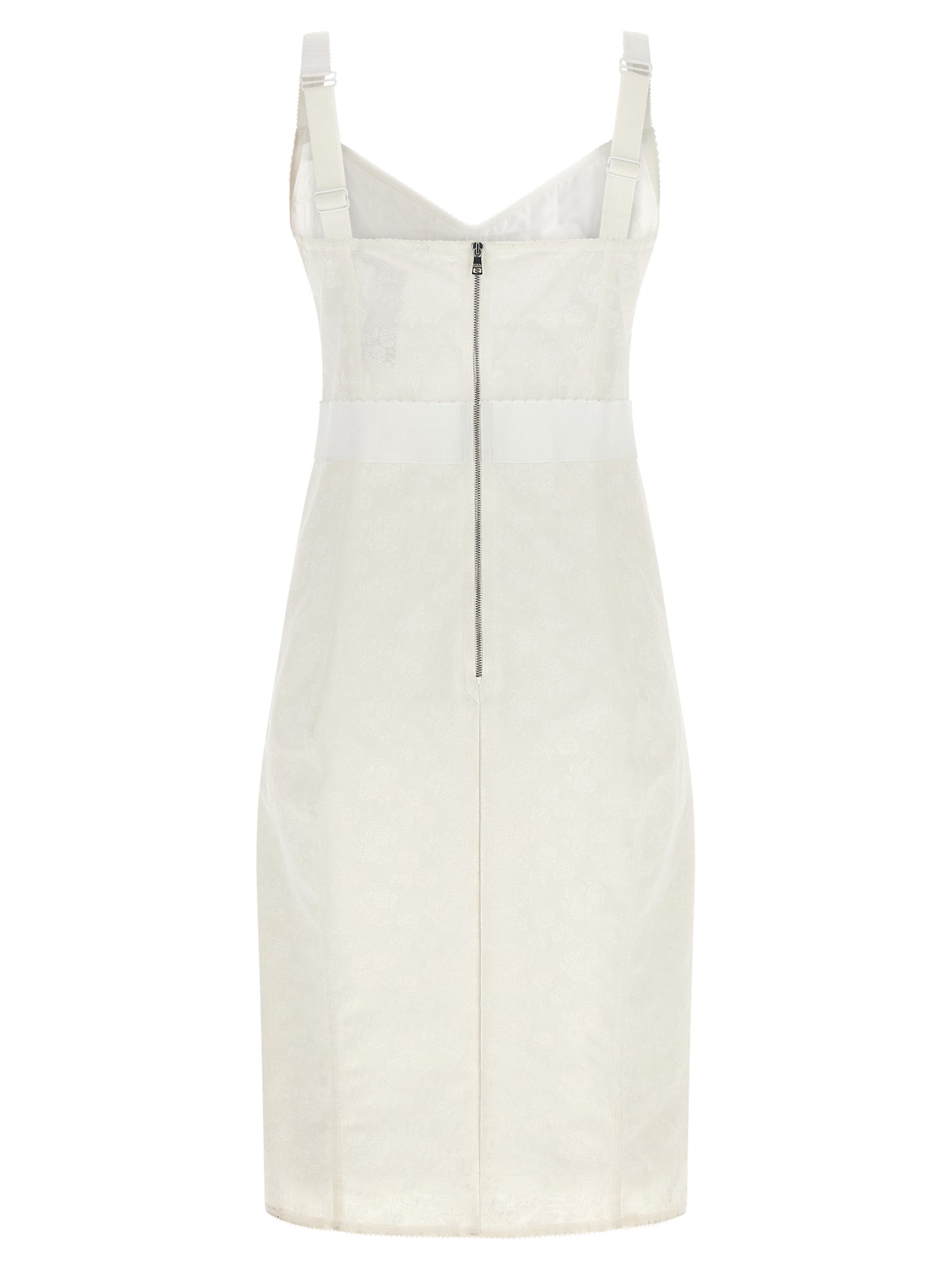 Dolce & Gabbana Midi-Kleid aus weißem Polyamid