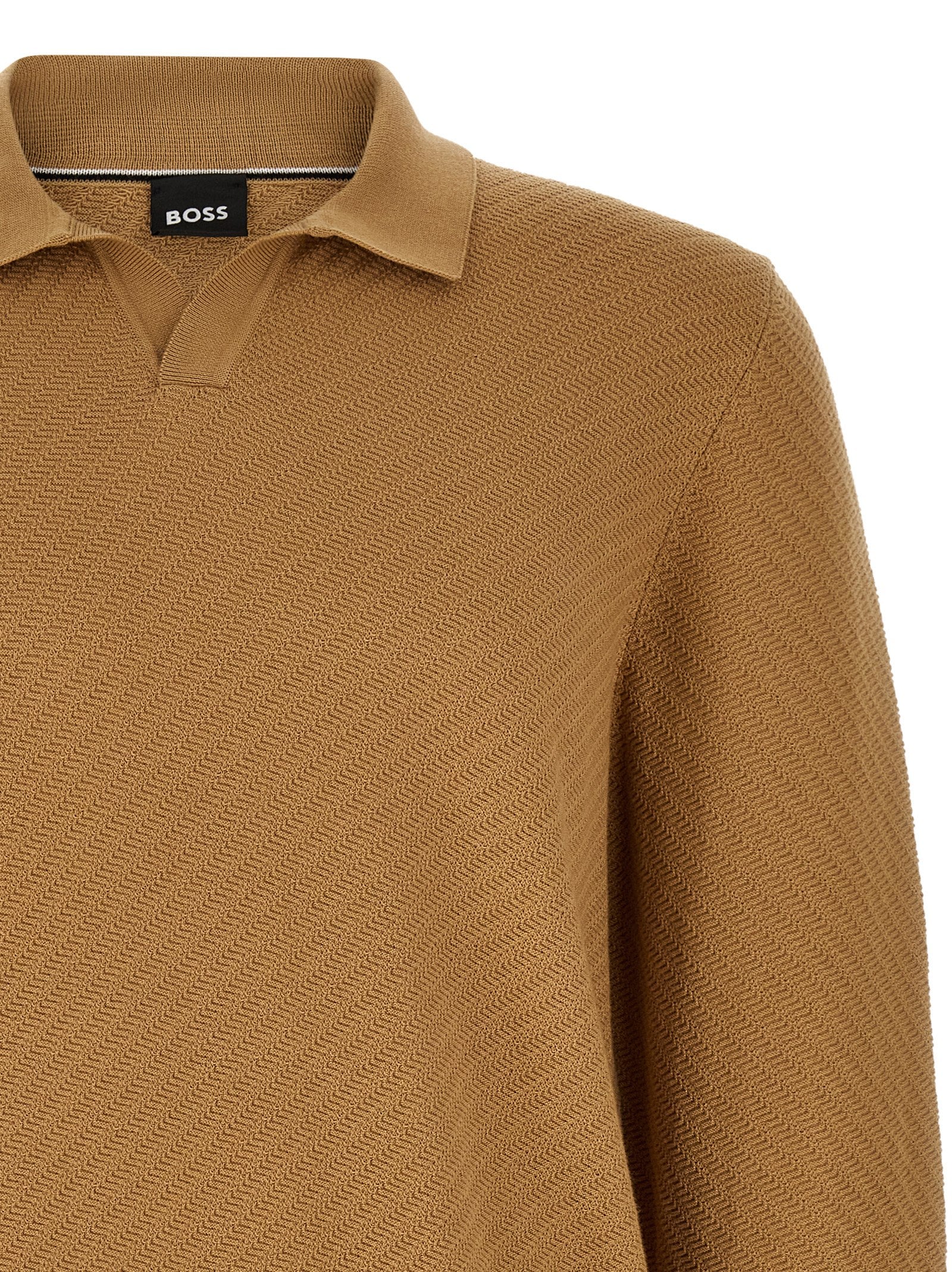 Hugo Boss Braunes Baumwoll-Polohemd