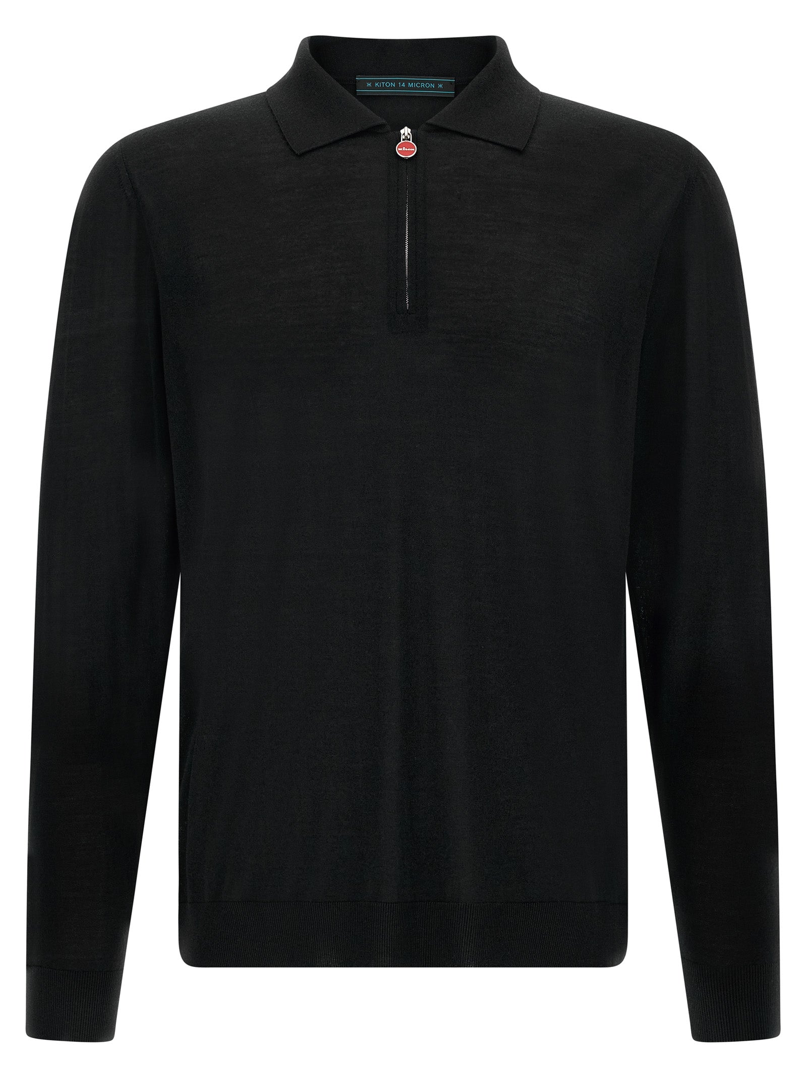 Kiton Schwarzes Woll-Poloshirt