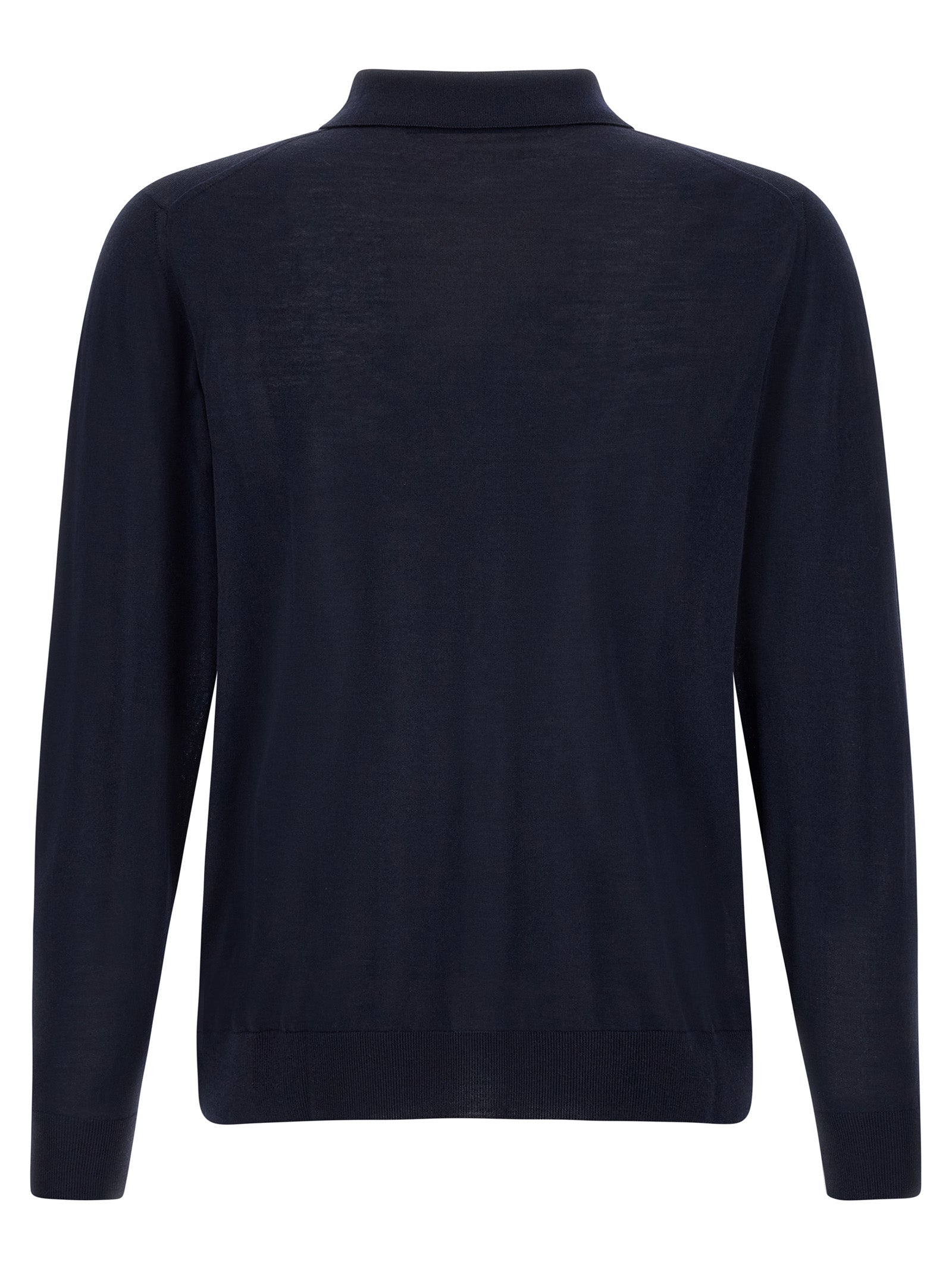Kiton Blaues Woll-Poloshirt