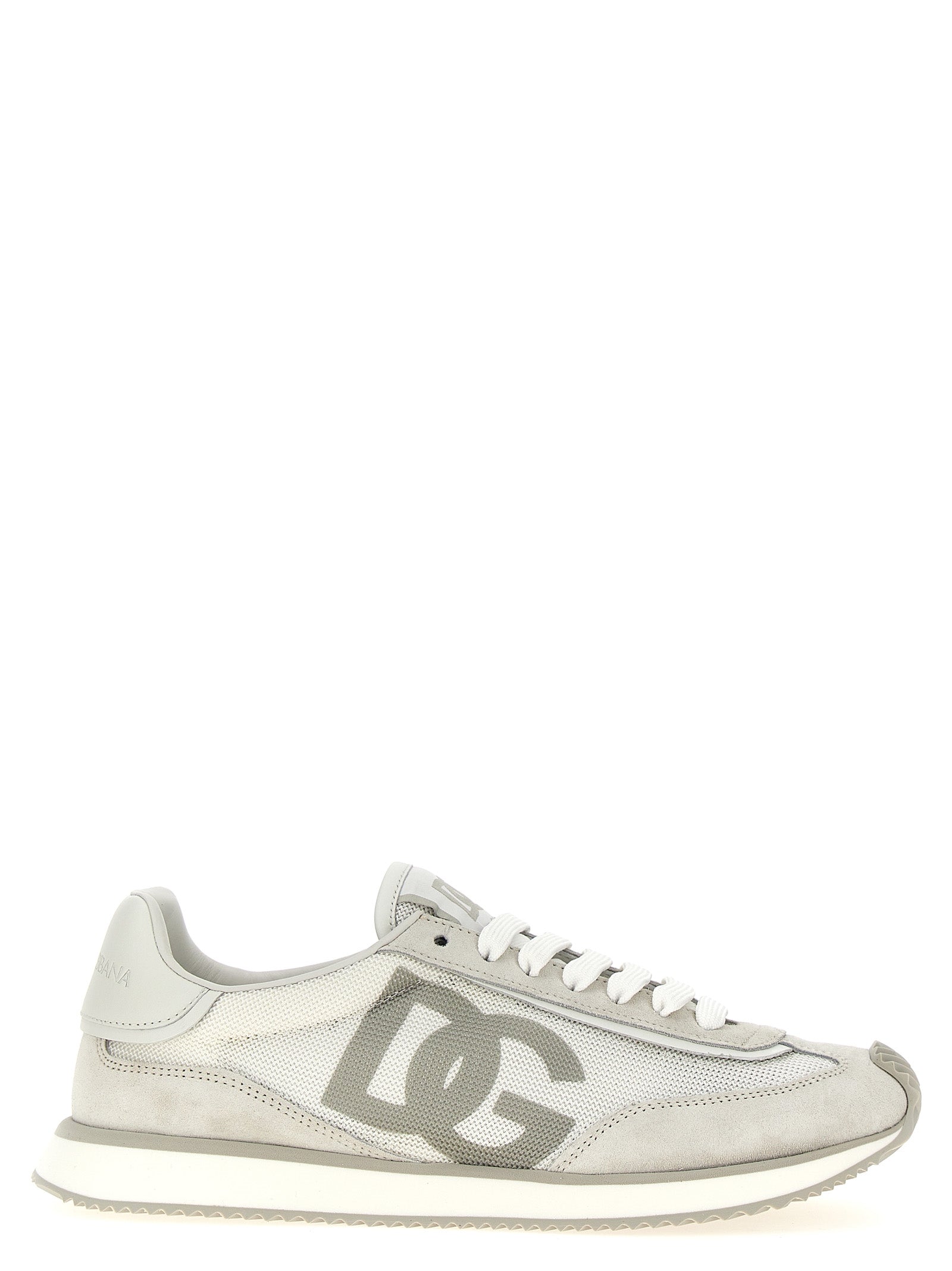Dolce & Gabbana Graue Kalbsleder Low-Top-Sneaker