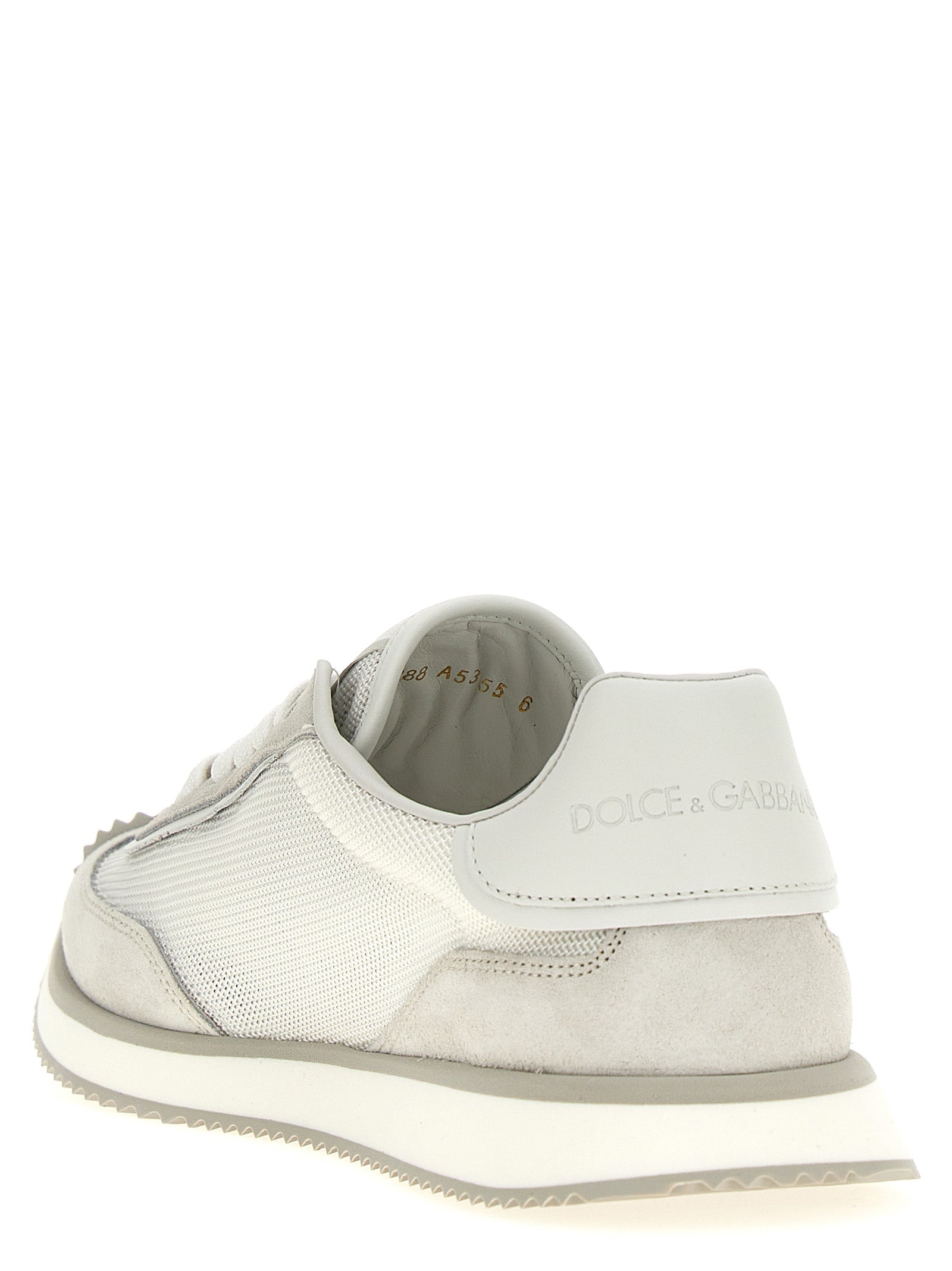 Dolce & Gabbana Graue Kalbsleder Low-Top-Sneaker