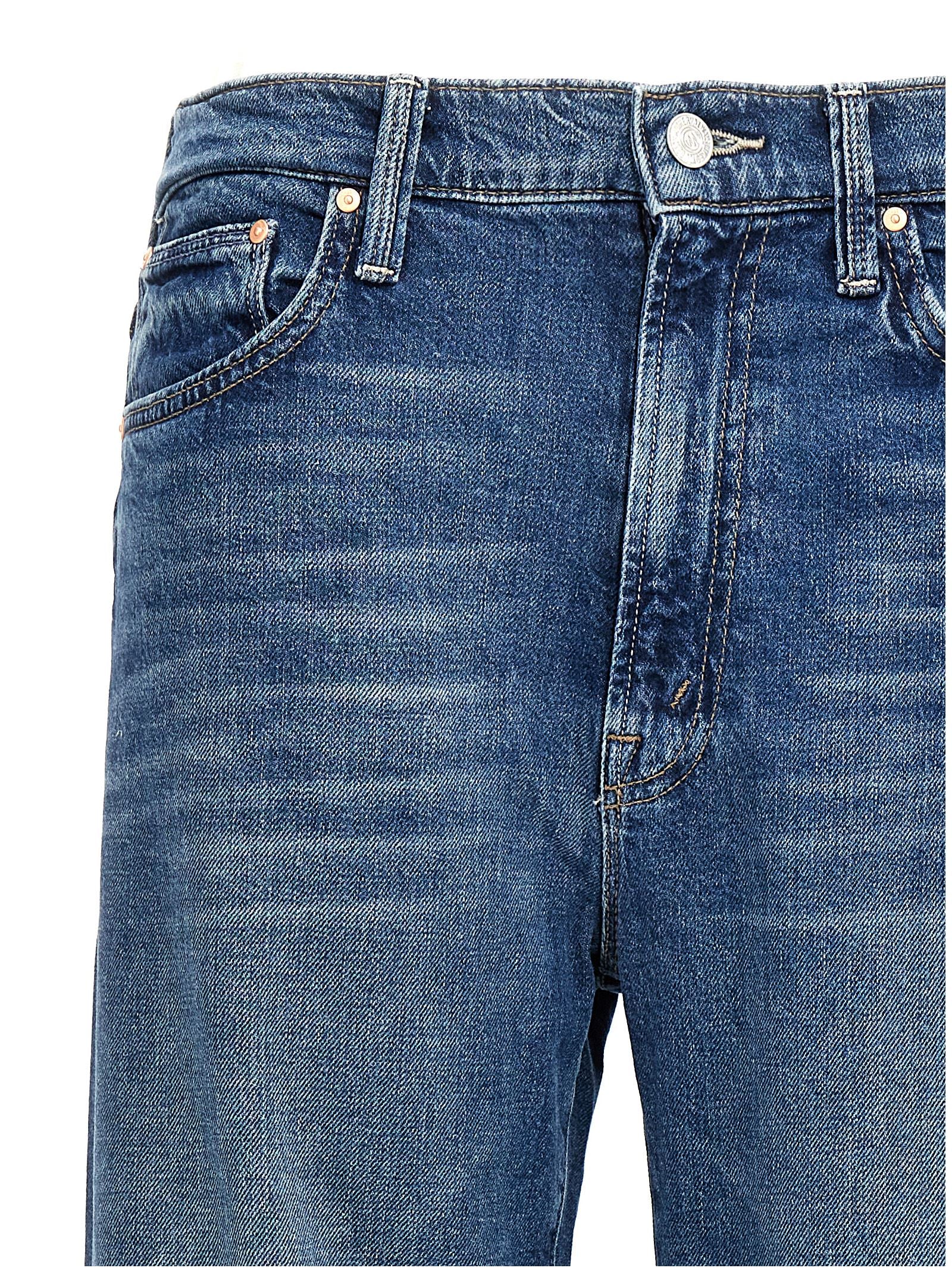 Mother Denim Blaue Jeans aus Baumwolle im geraden Schnitt