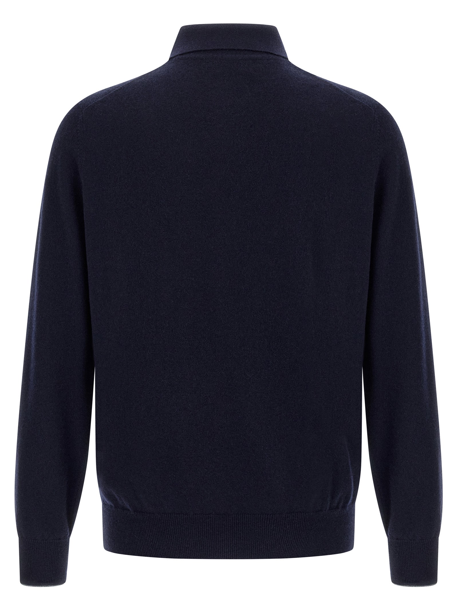 Brunello Cucinelli Blaues Kaschmir-Poloshirt