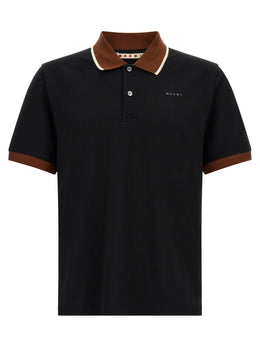 Marni Schwarzes Baumwoll-Poloshirt