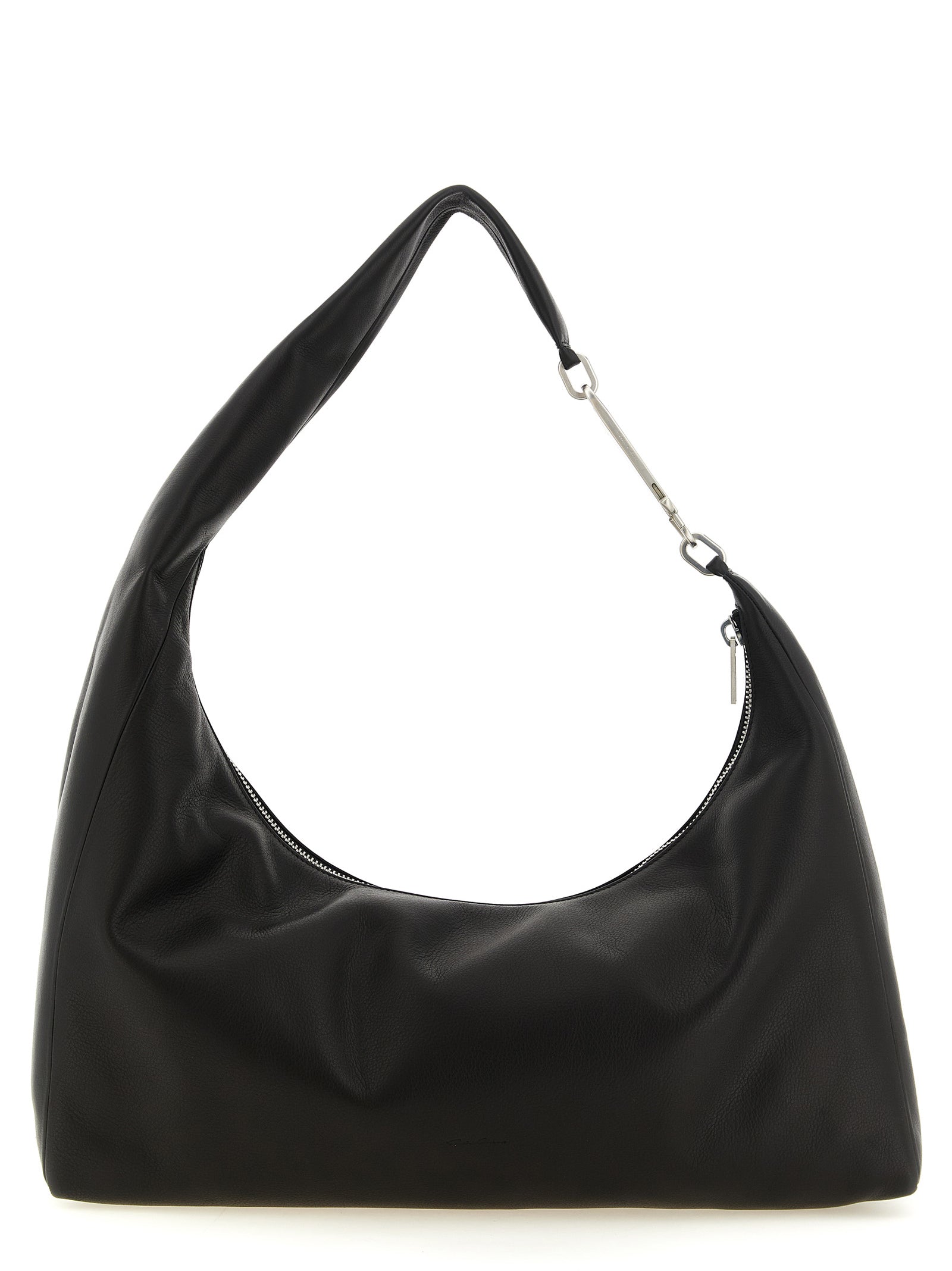 Rick Owens Schwarze Kalbsleder-Schultertasche