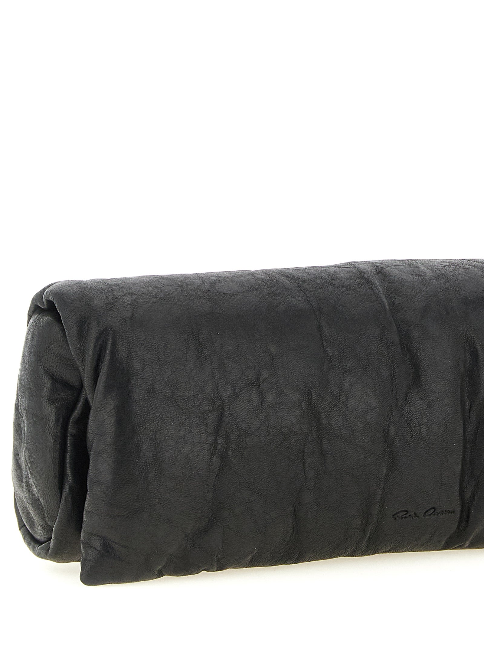 Rick Owens Schwarze Lammleder-Clutch