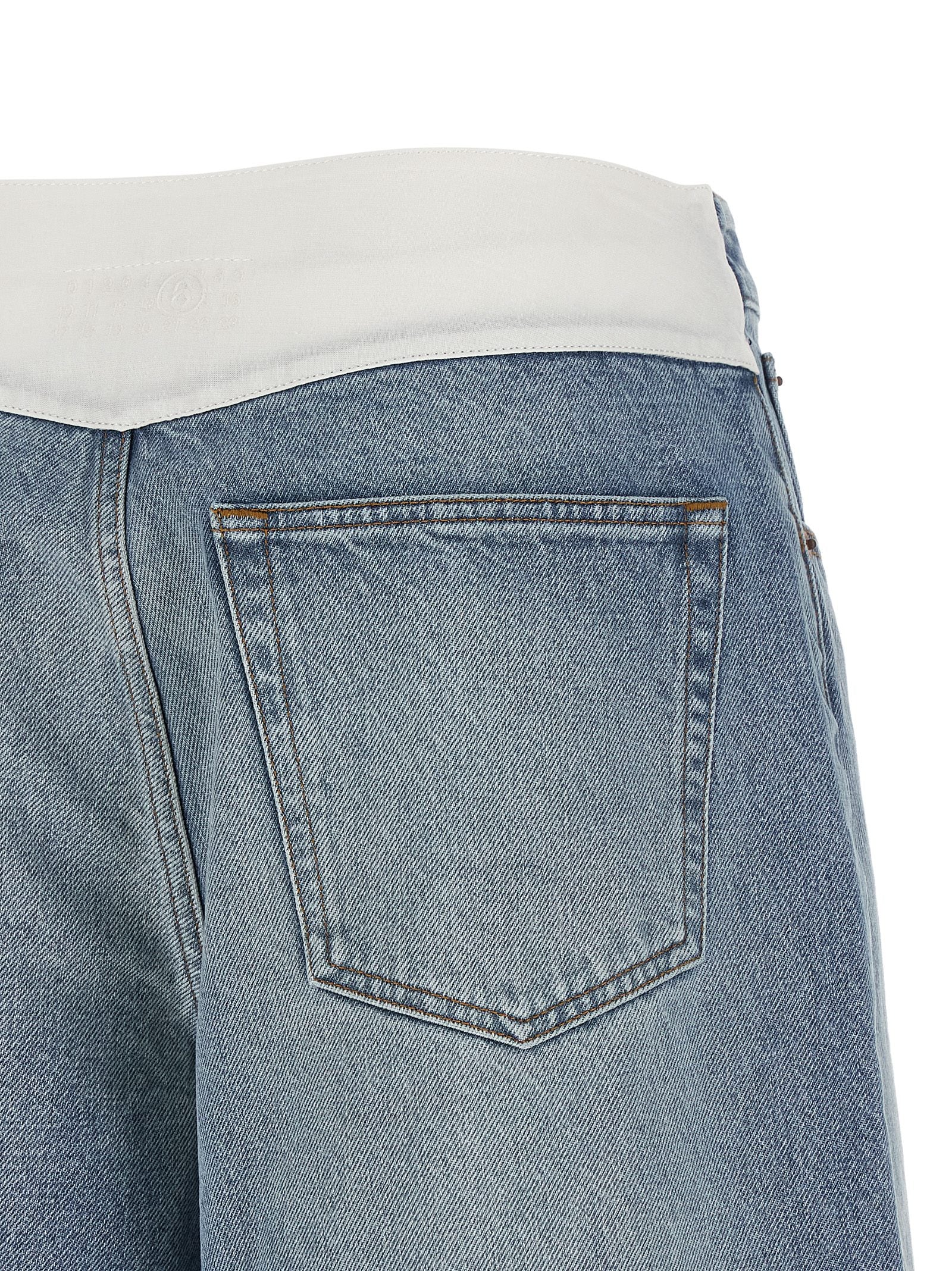MM6 Maison Margiela Blaue Baumwoll-Bermudashorts