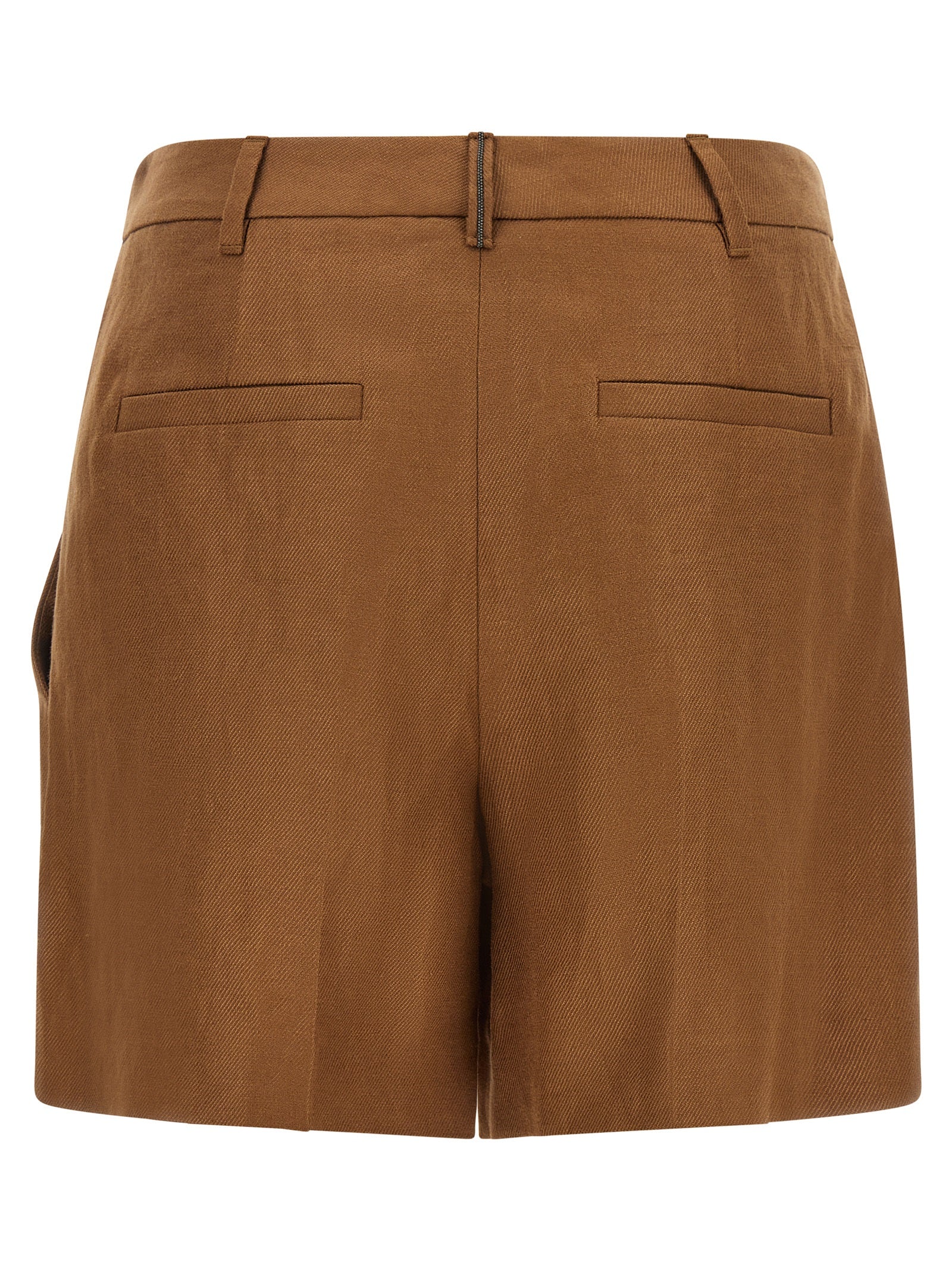 Brunello Cucinelli Braune Leinen-Bermudashorts