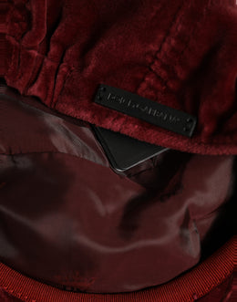 Dolce & Gabbana Herren Dunkelroter Baumwoll-Newsboy-Capello-Cabbie-Hut