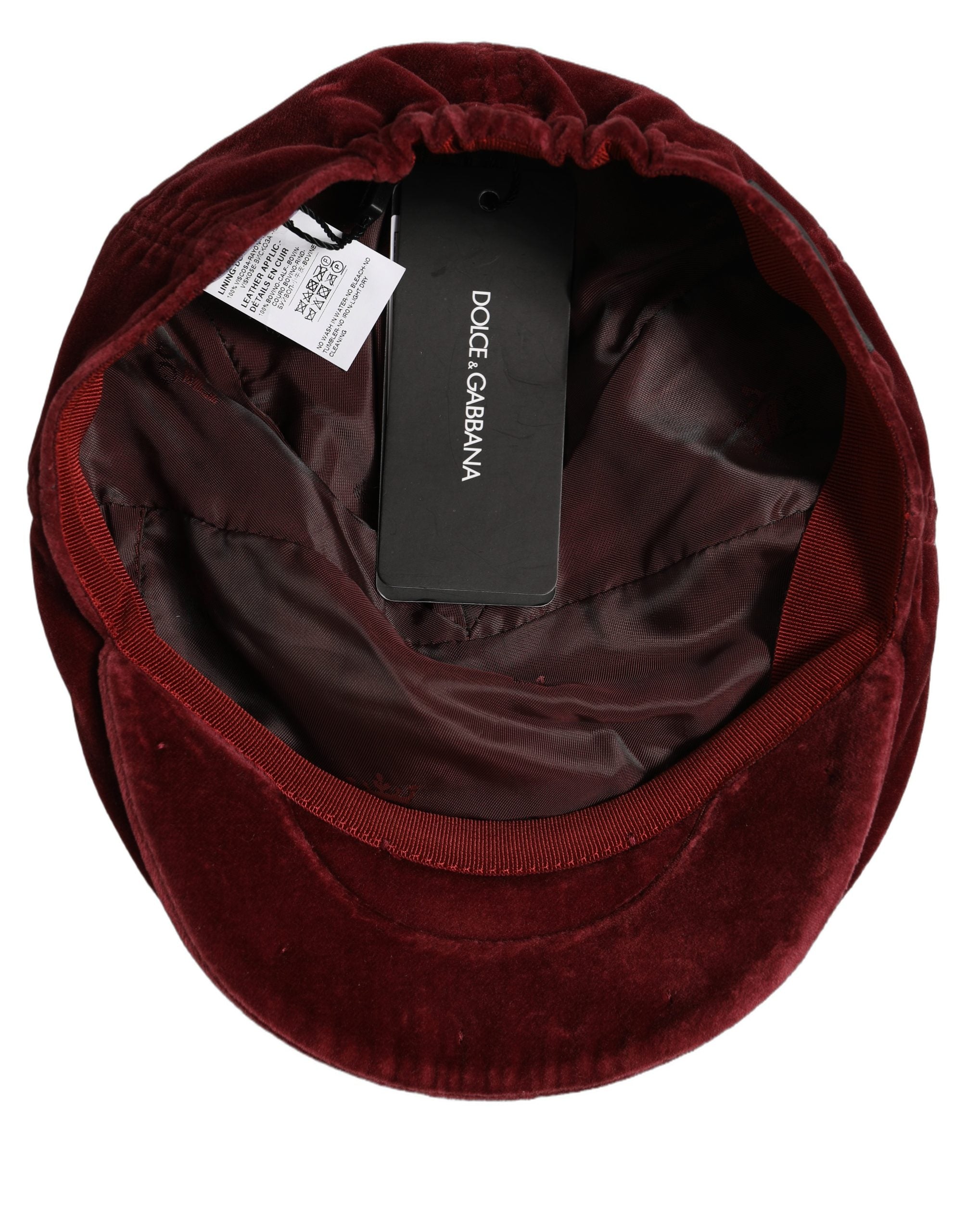 Dolce & Gabbana Herren Dunkelroter Baumwoll-Newsboy-Capello-Cabbie-Hut