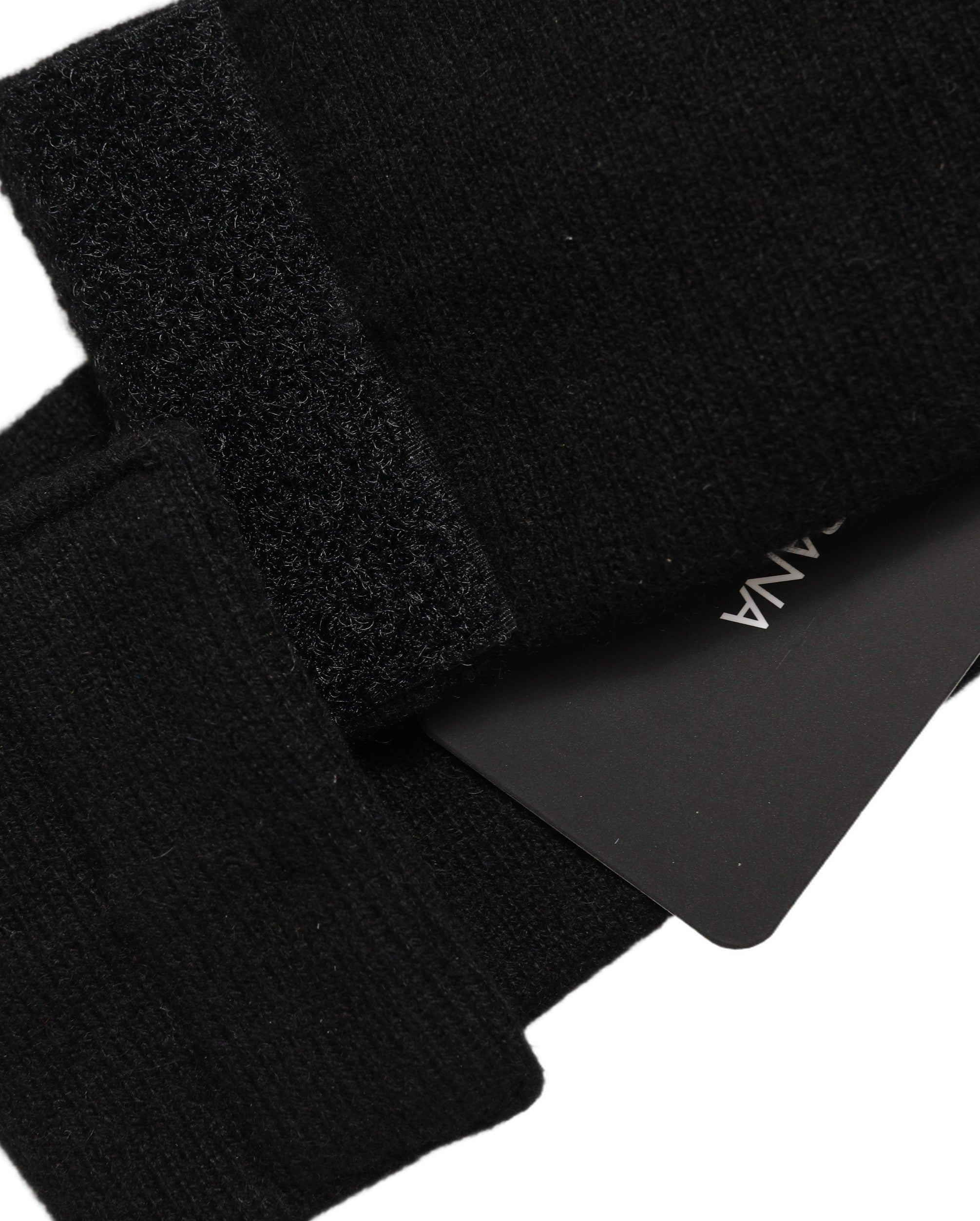 Dolce & Gabbana Herren Stirnband aus schwarzem Kaschmir mit Logo, Einheitsgröße