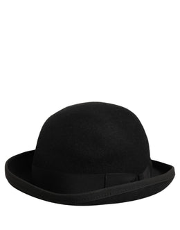 Dolce & Gabbana Herren Hut aus schwarzem Kaninchenfell Filz, Modell Bowler