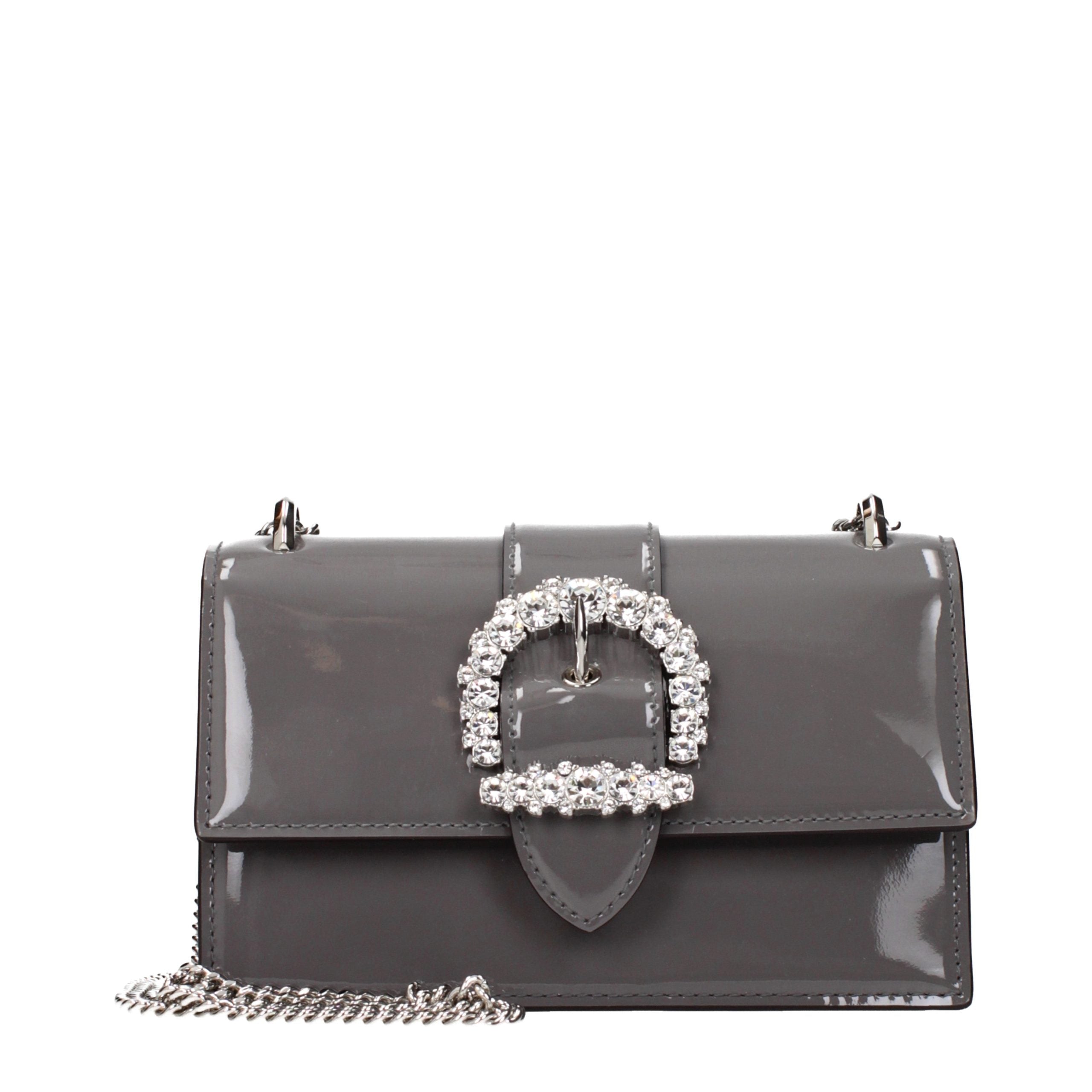Jimmy Choo Graue Leder Schultertasche