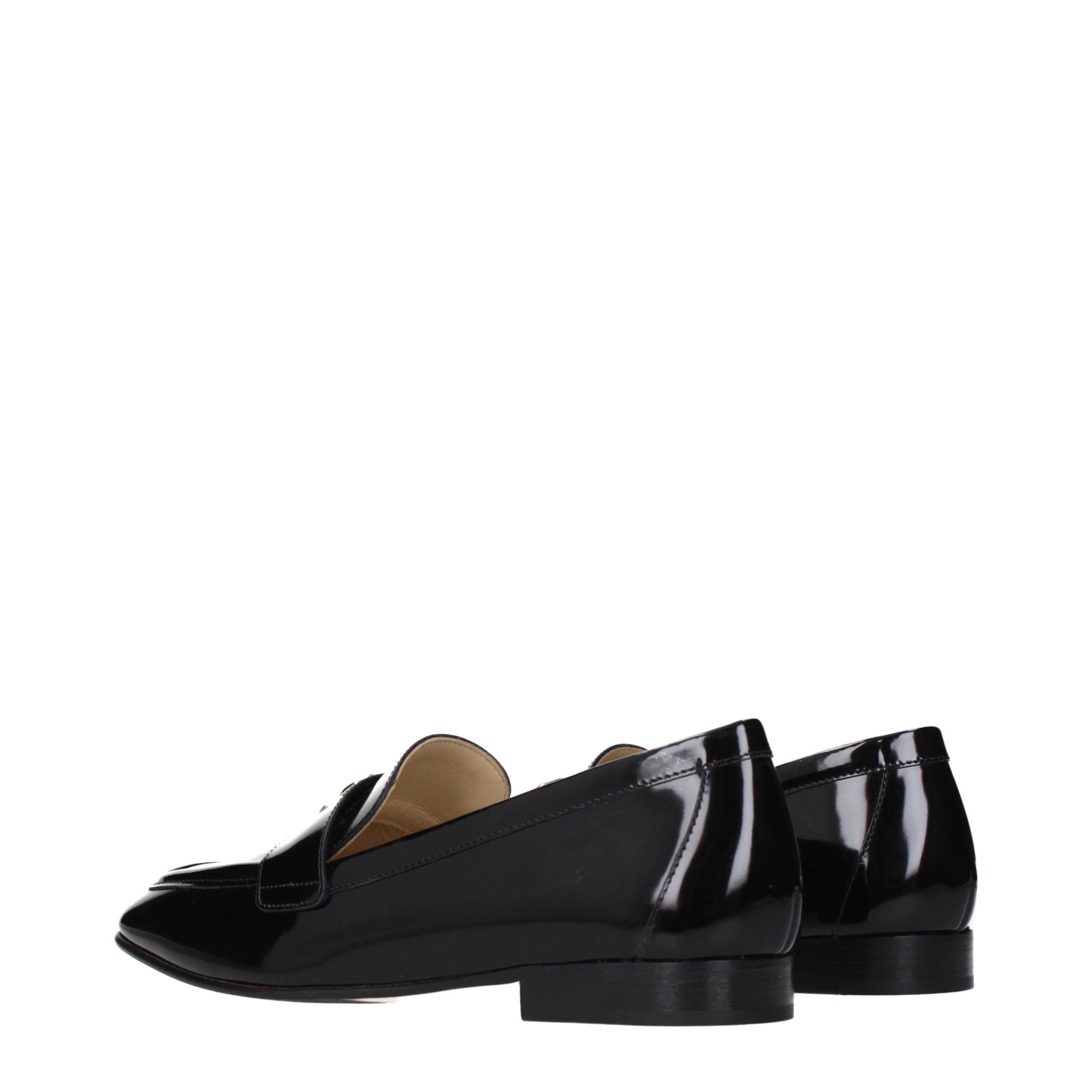 Jimmy Choo Schwarze Leder Loafer zum Hineinschlüpfen