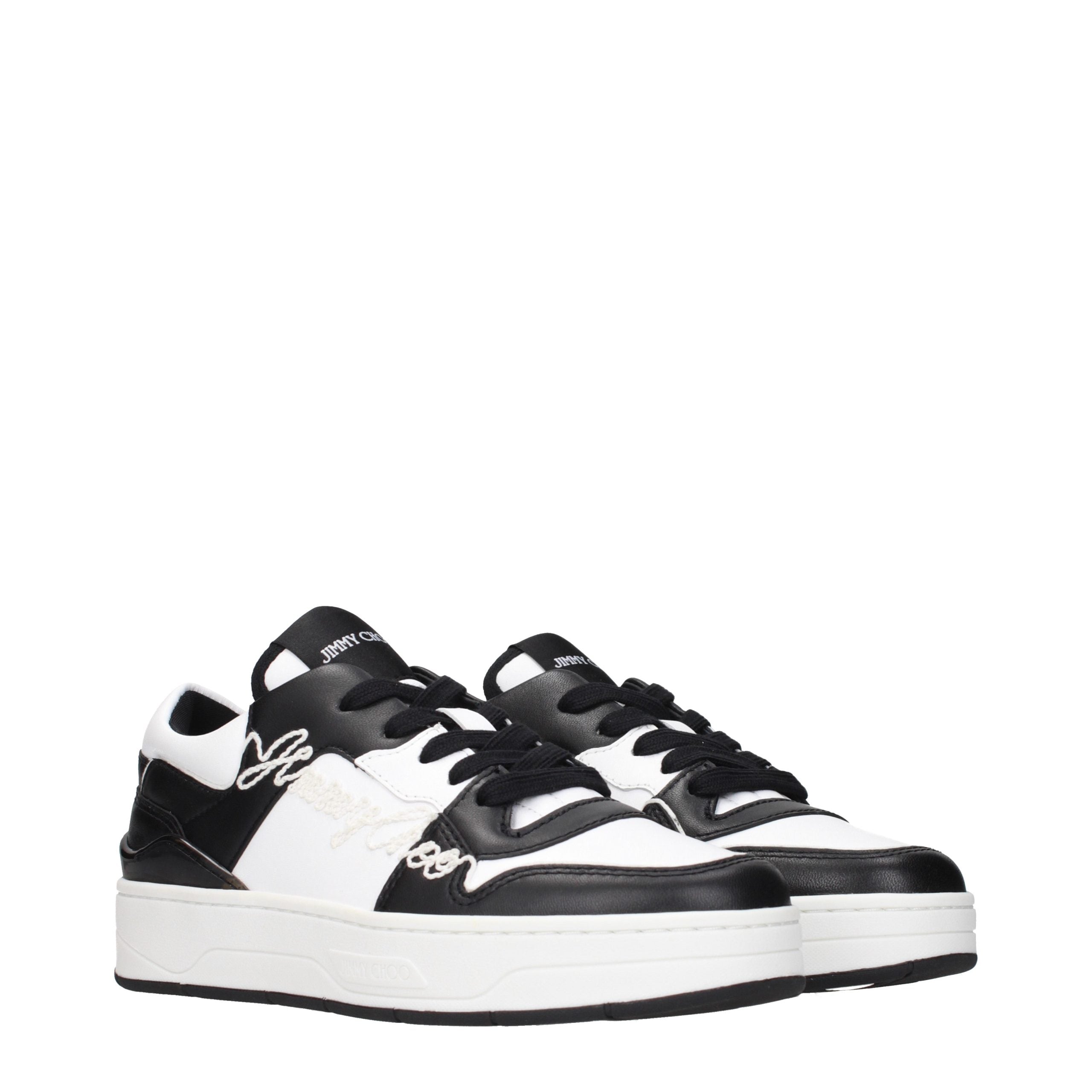 Jimmy Choo Schwarze Leder Low-Top-Sneaker