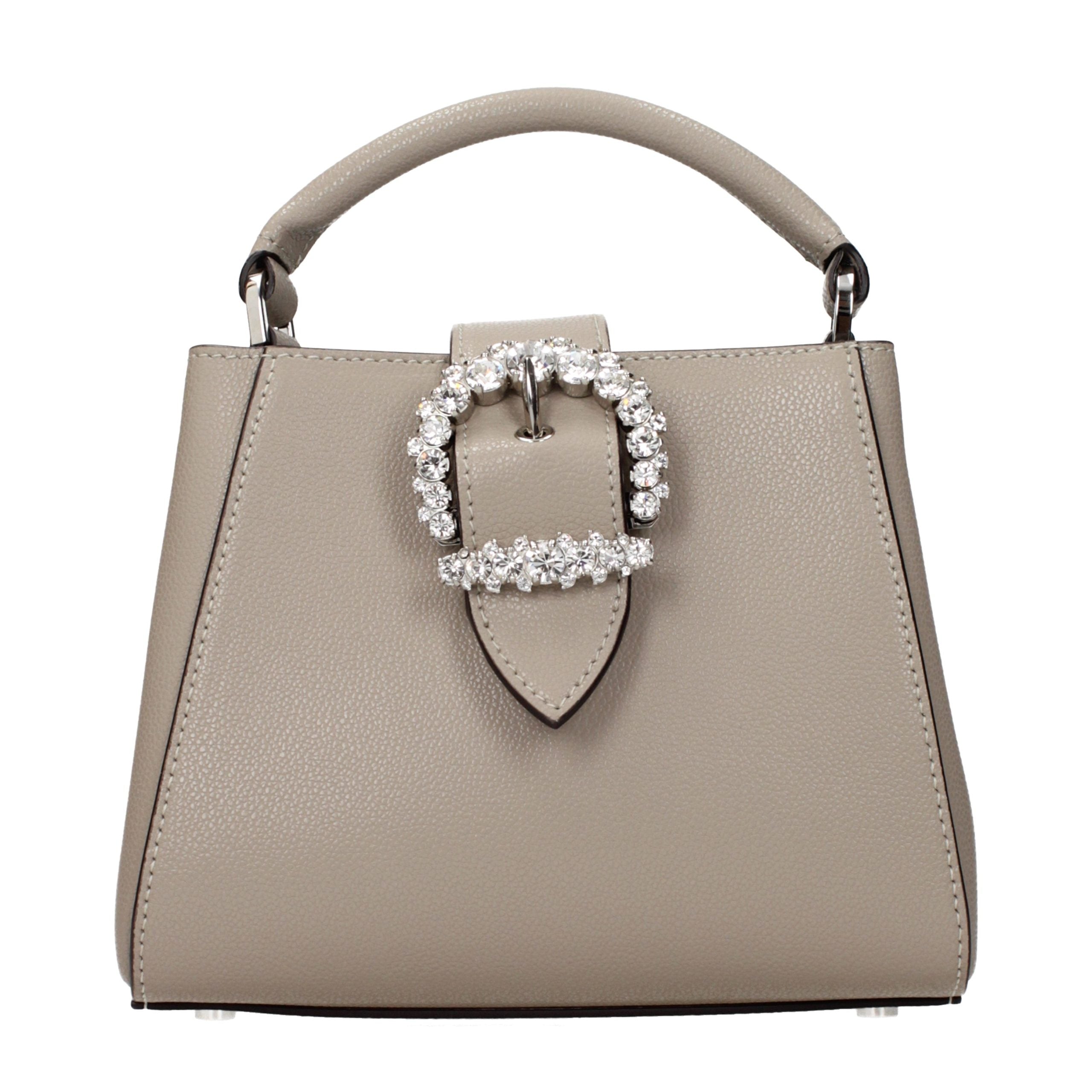 Jimmy Choo Graue Lederhandtasche