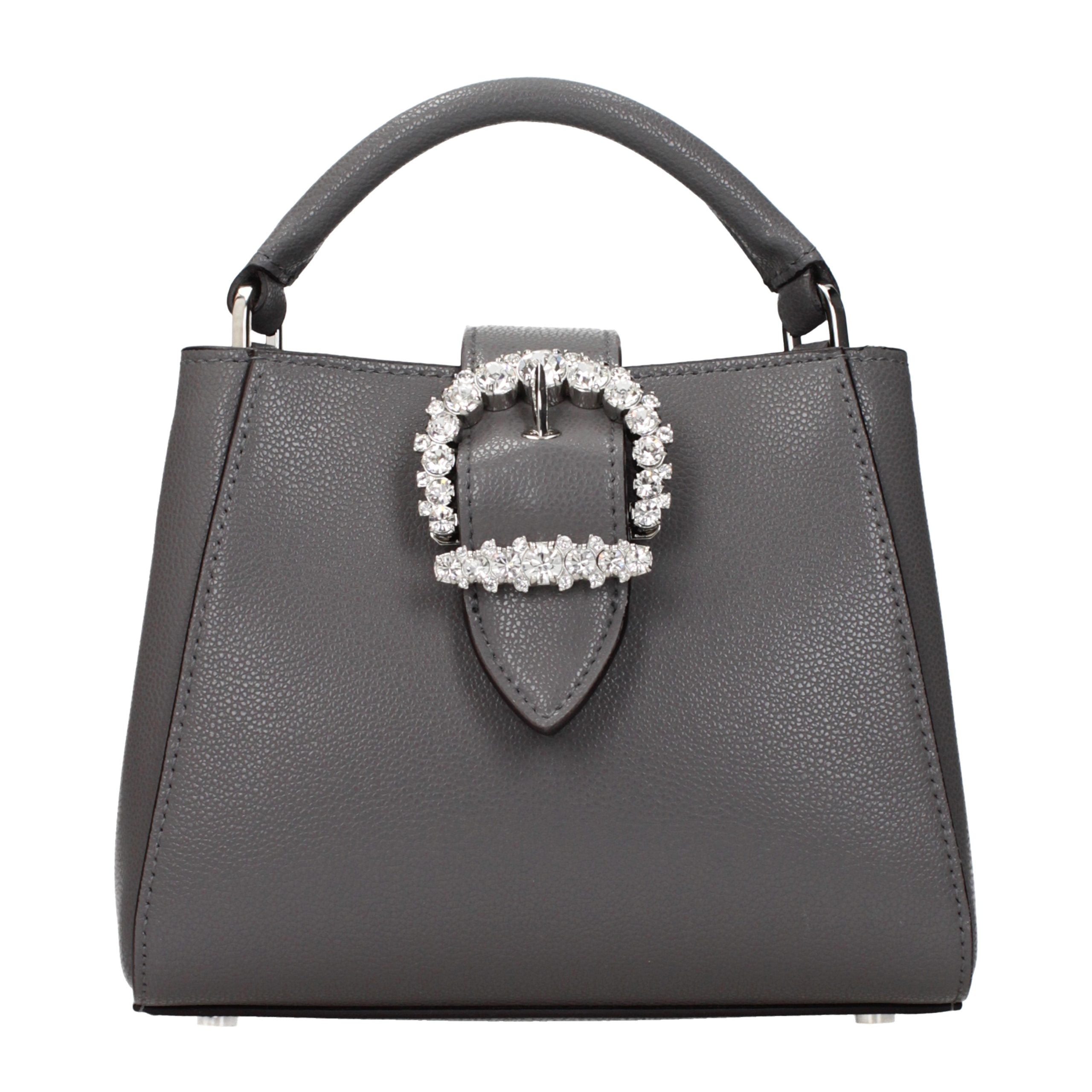 Jimmy Choo Graue Lederhandtasche