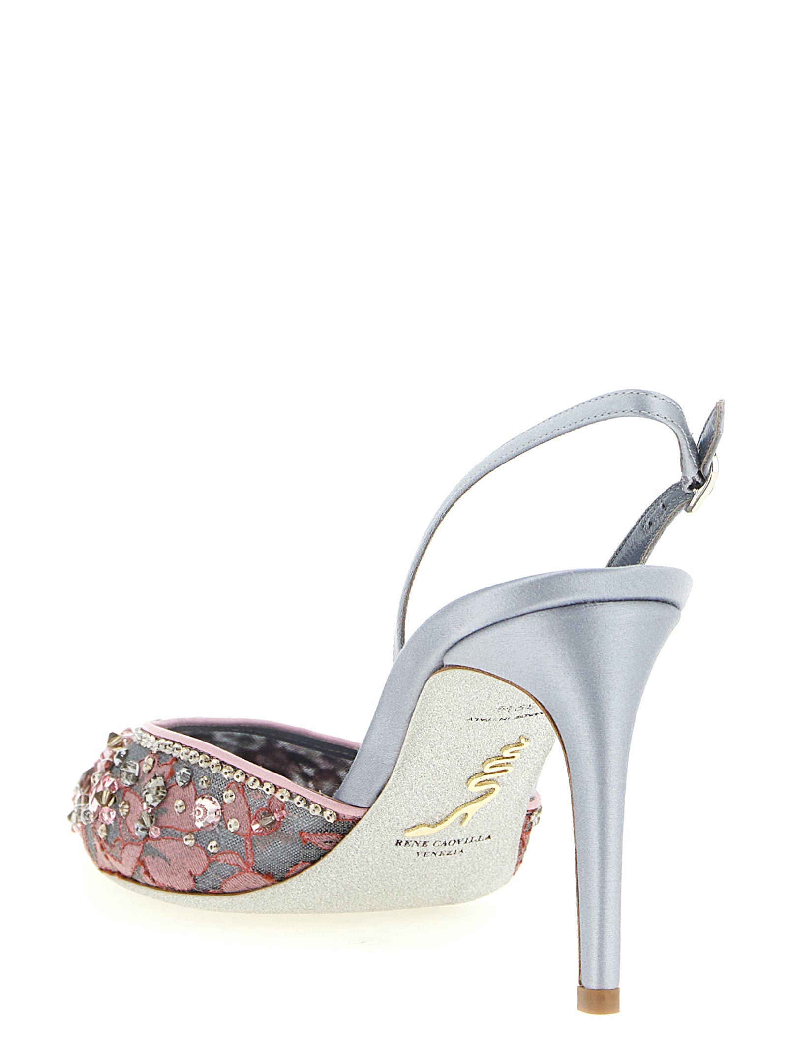 RENE CAOVILLA Mehrfarbige High Heel Pumps aus Glas