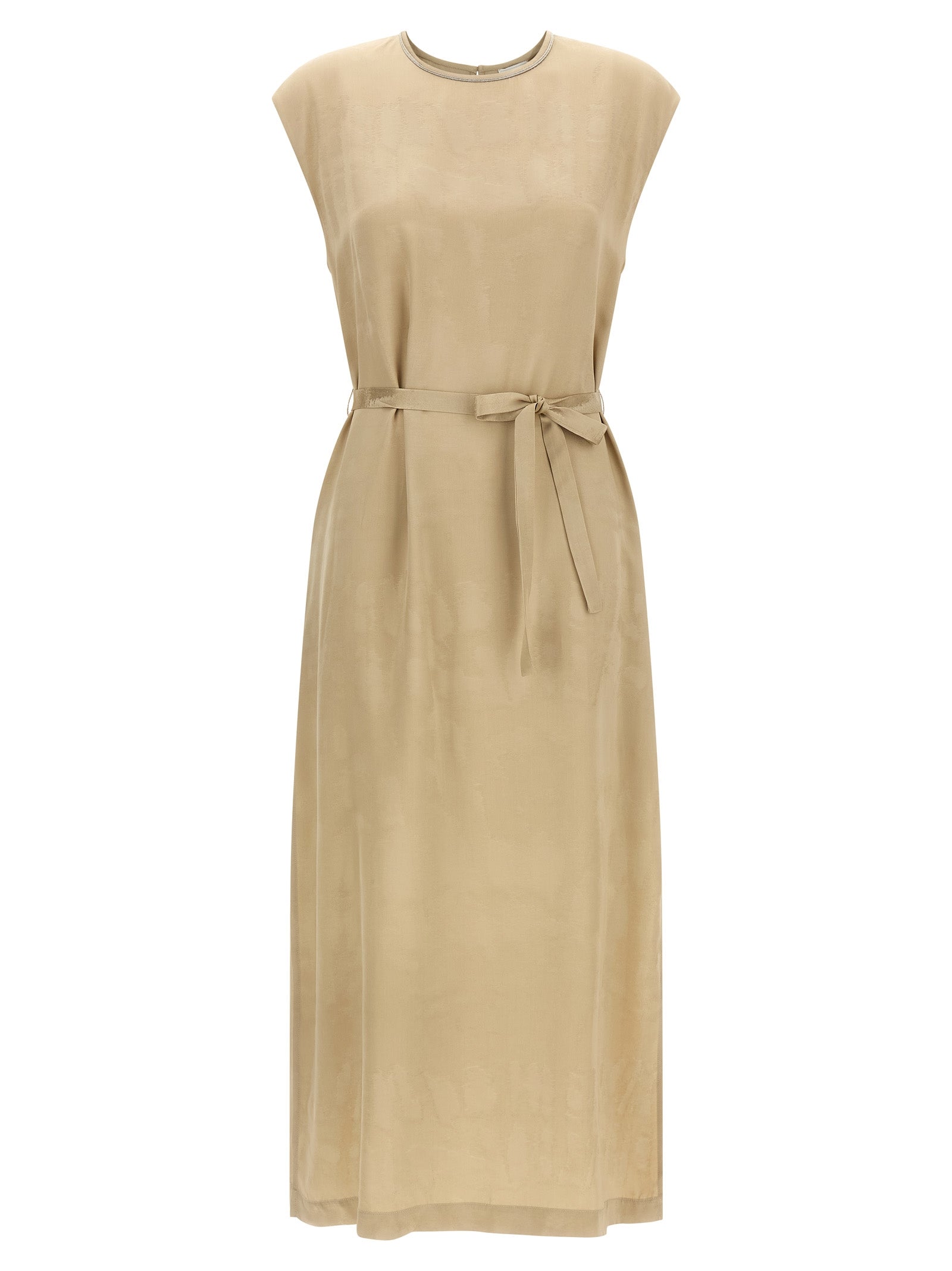 Peserico Beige Viskose Midikleid