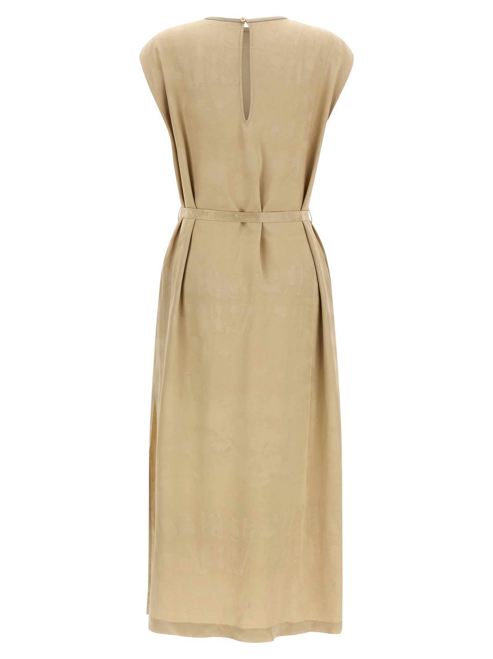 Peserico Beige Viskose Midikleid