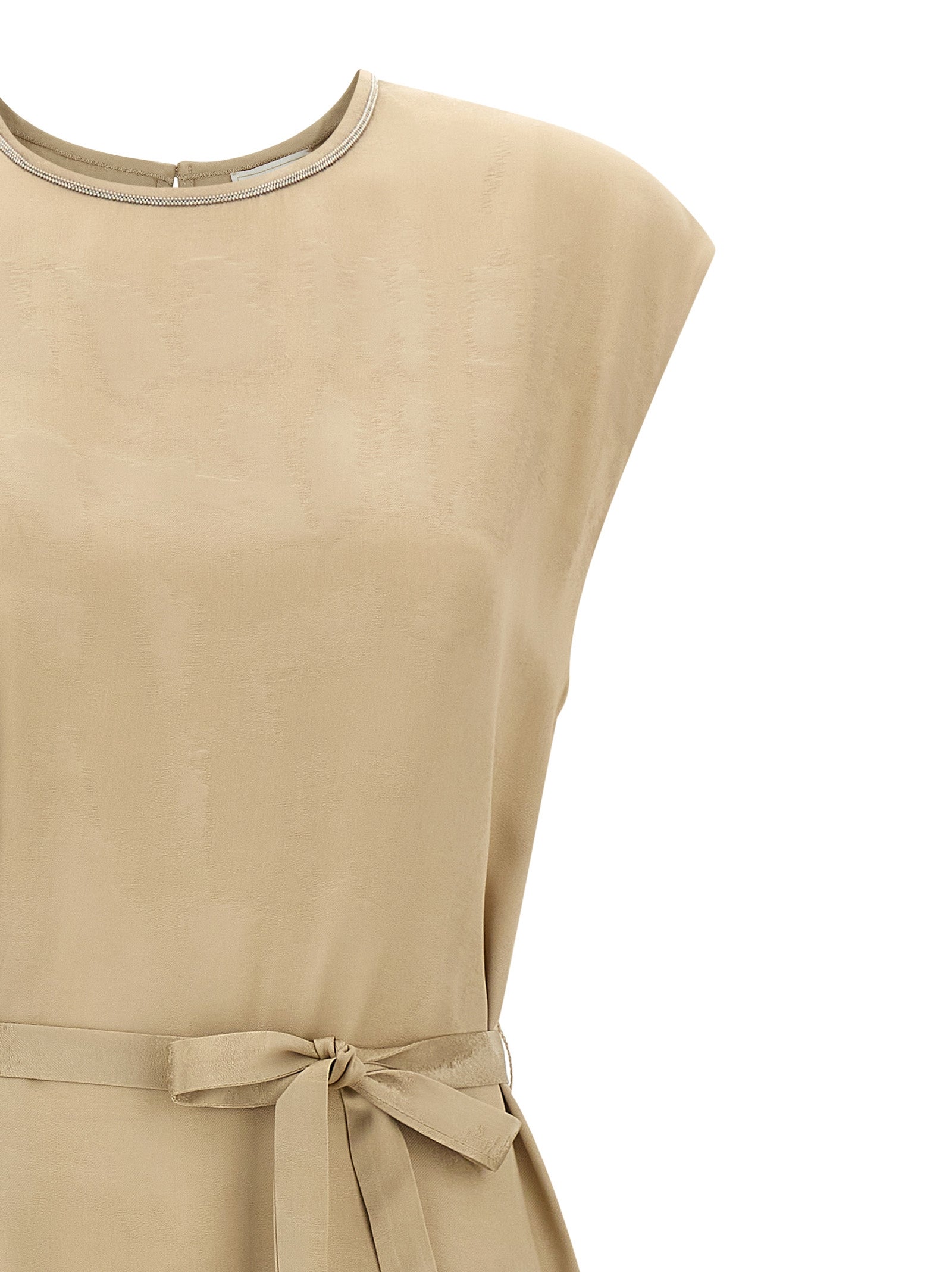 Peserico Beige Viskose Midikleid