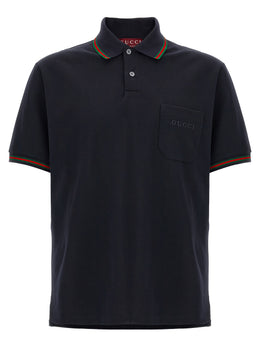 Gucci Blaues Baumwoll-Polohemd
