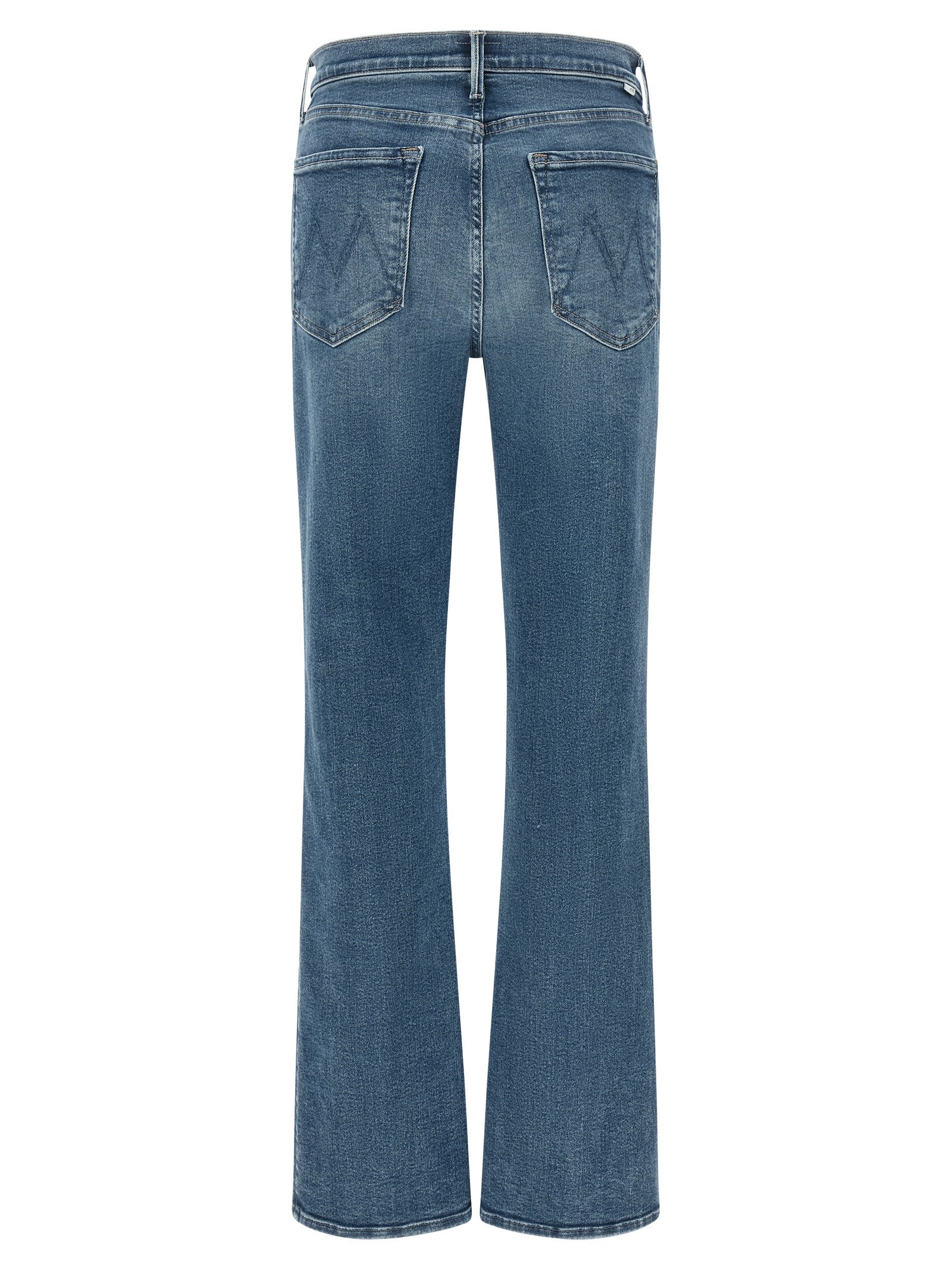 Mother Denim Blaue Baumwoll-Jeans mit ausgestelltem Bein