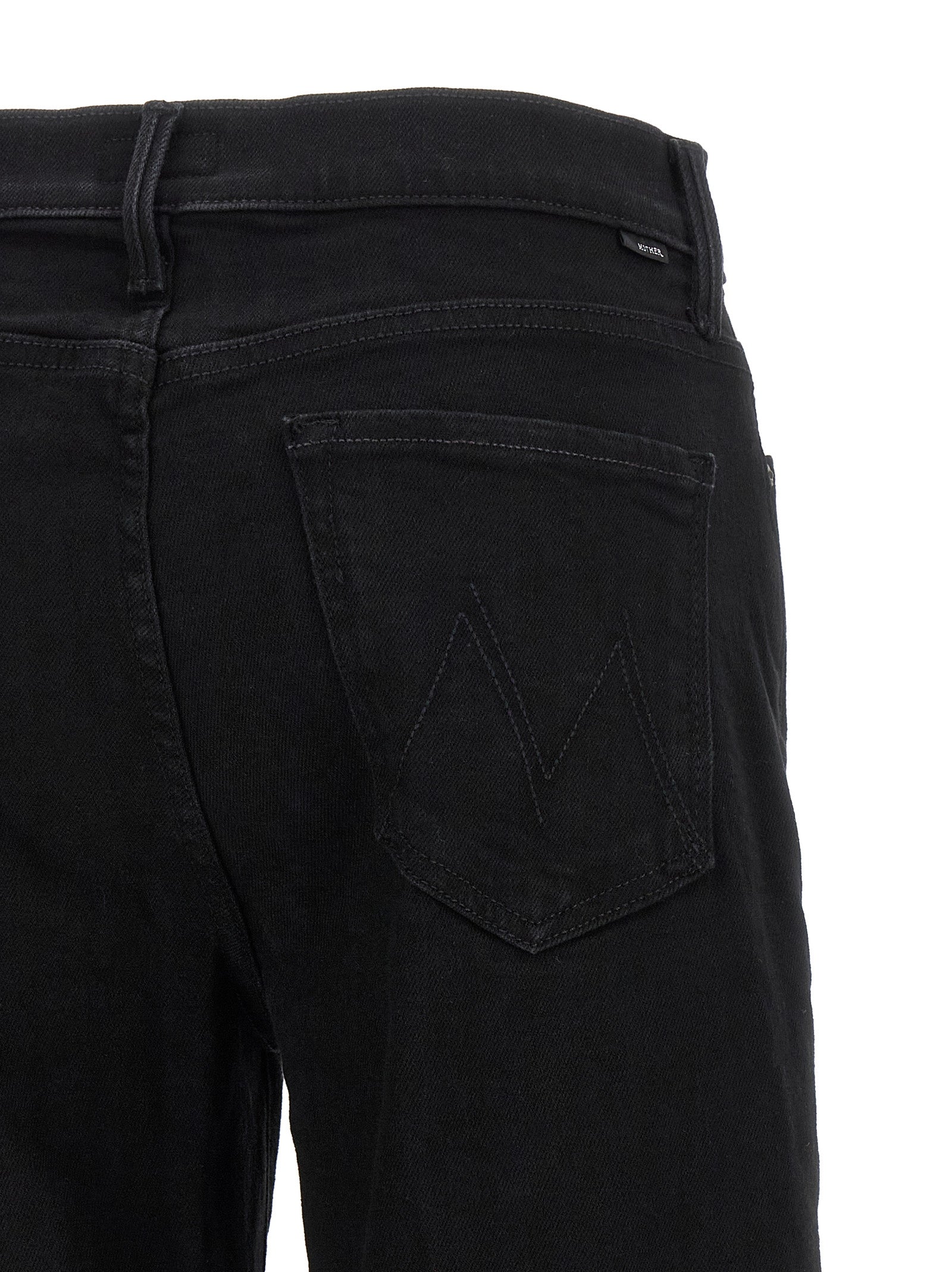 Mother Denim Schwarze Baumwoll-Schlagjeans