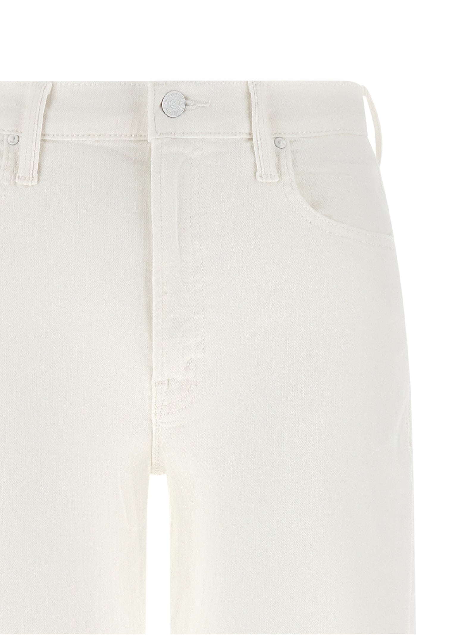 Mother Denim Weiße Baumwolljeans im geraden Schnitt
