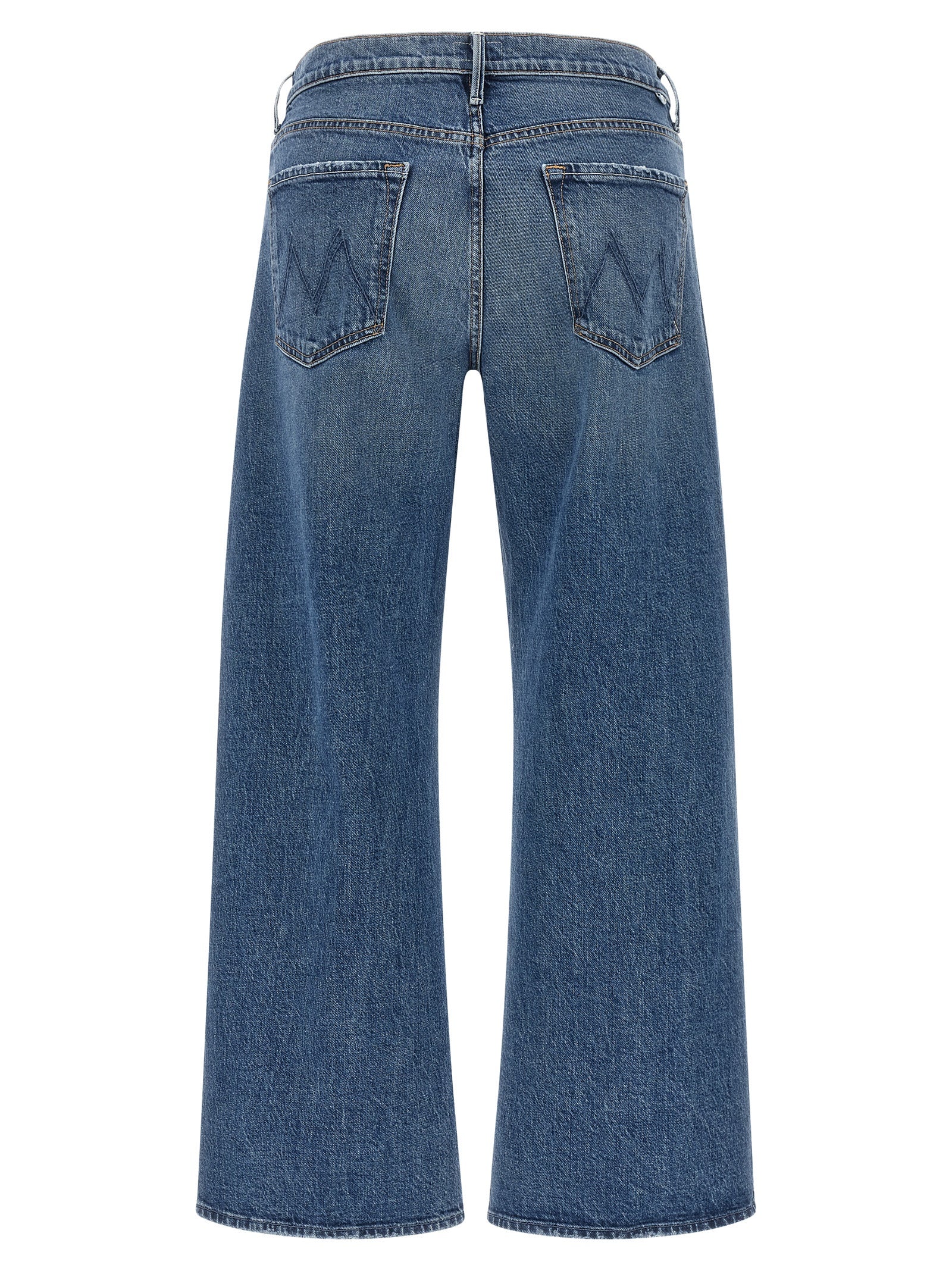 Mother Denim Blaue Cropped Jeans aus Baumwolle