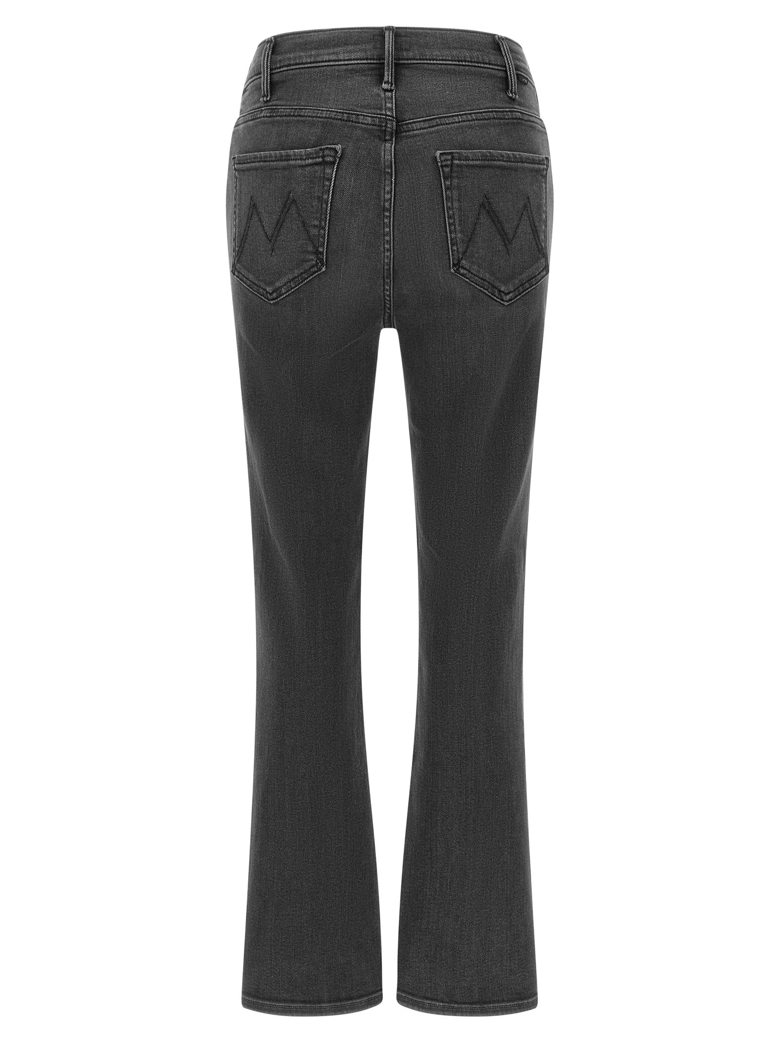 Mother Denim Graue Baumwoll-Jeans mit Schlag