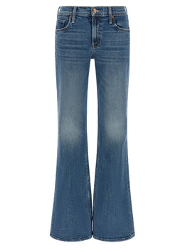 Mother Denim Blaue Bootcut-Jeans aus Baumwolle