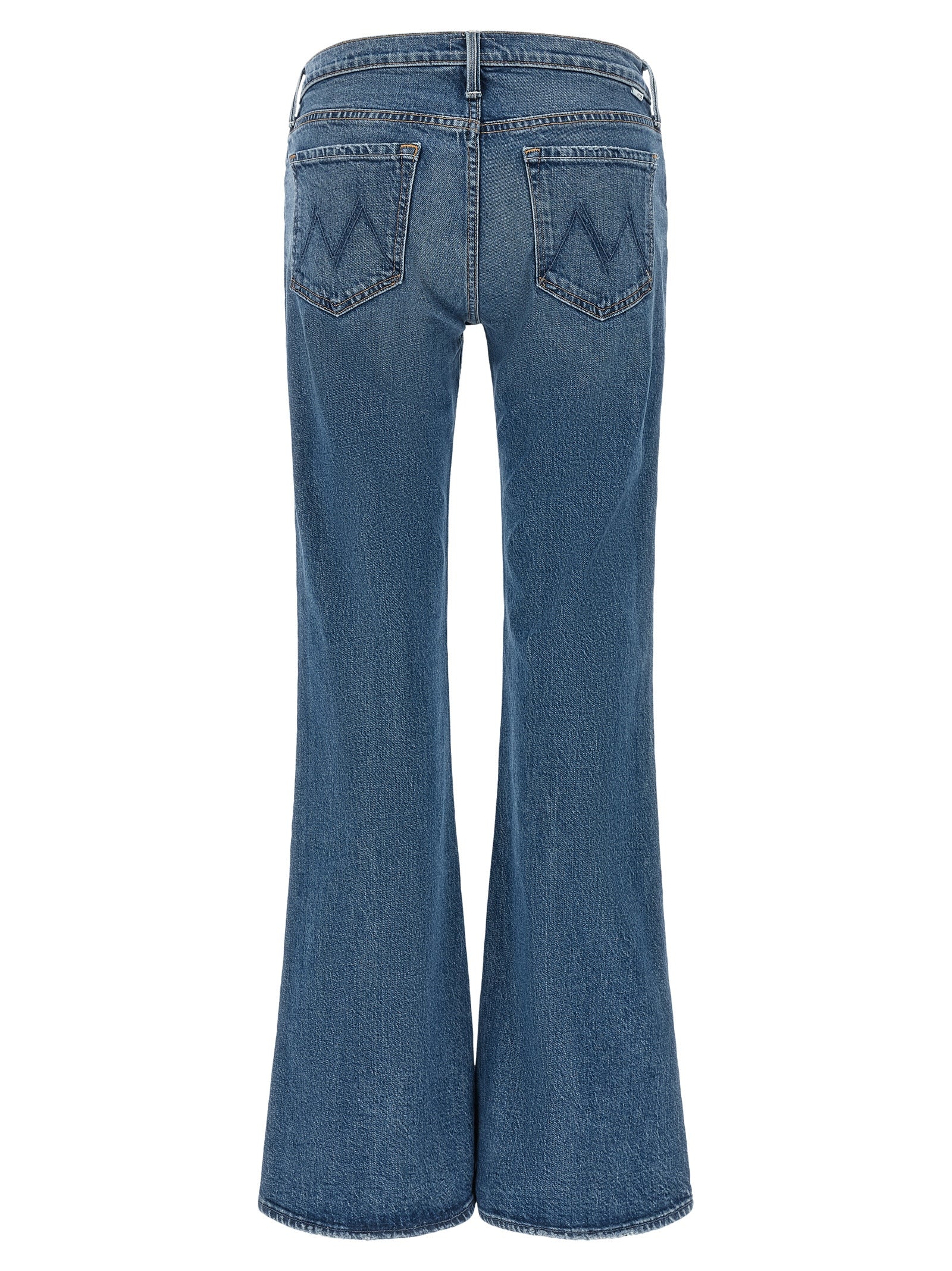 Mother Denim Blaue Bootcut-Jeans aus Baumwolle