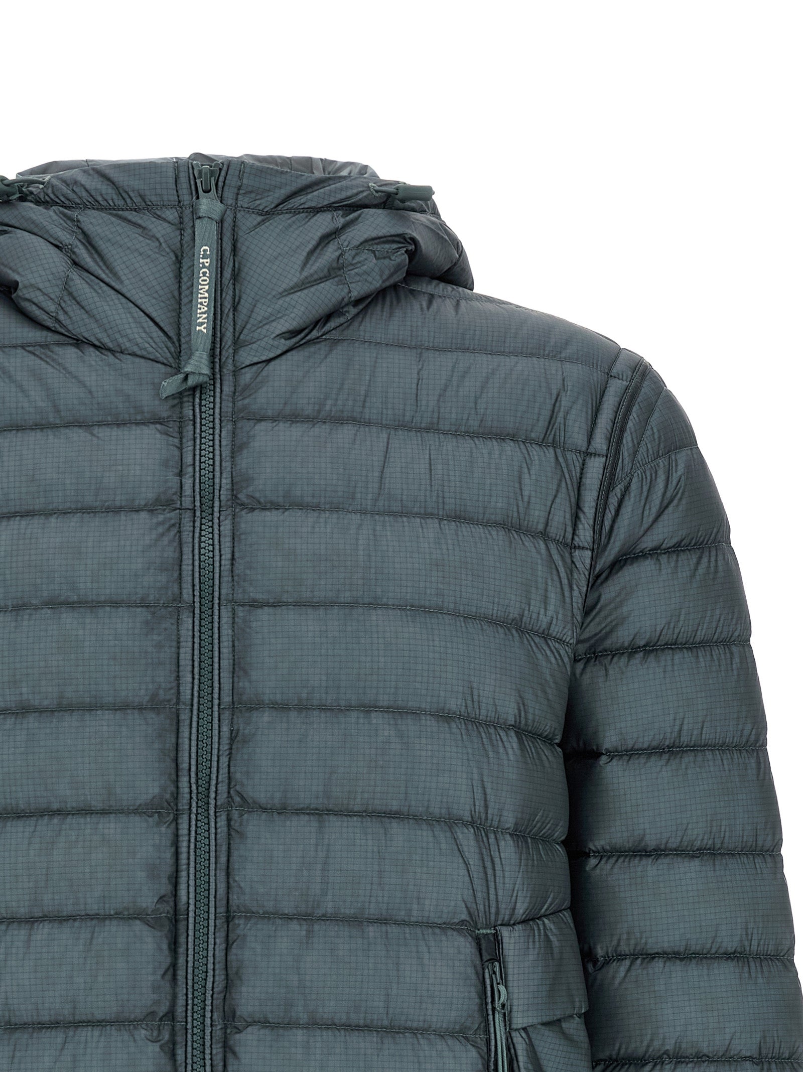 C.P. Company Blaue Polyamid-Jacke in voller Länge