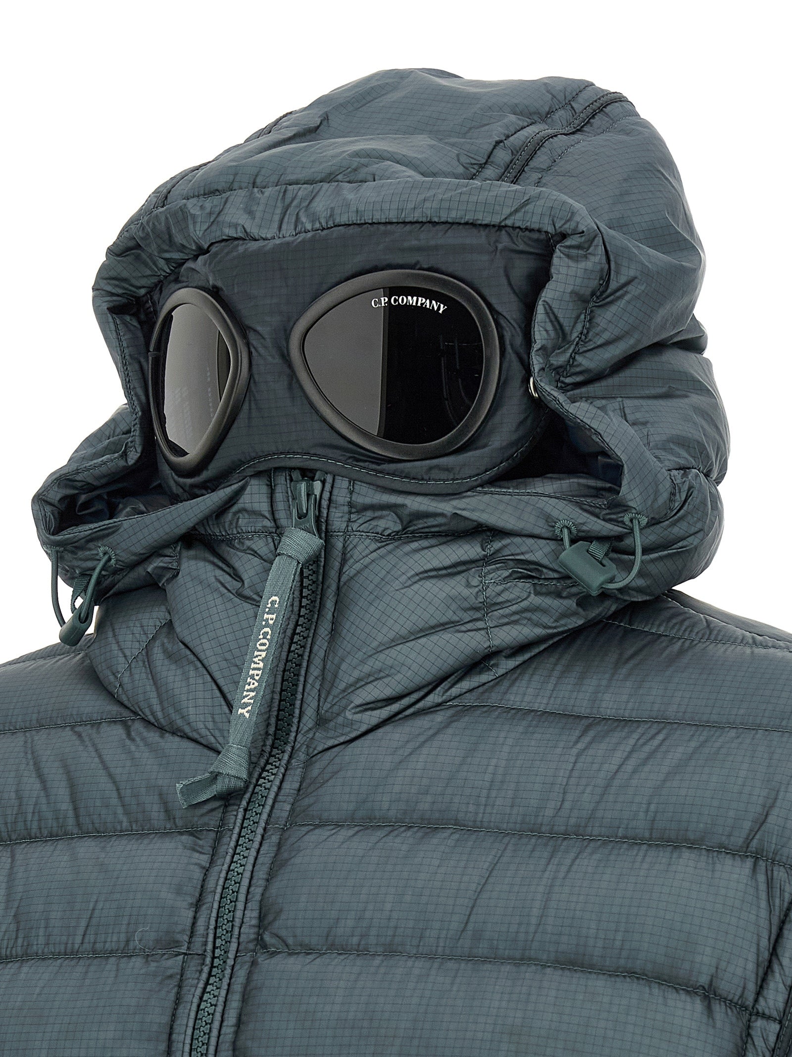 C.P. Company Blaue Polyamid-Jacke in voller Länge