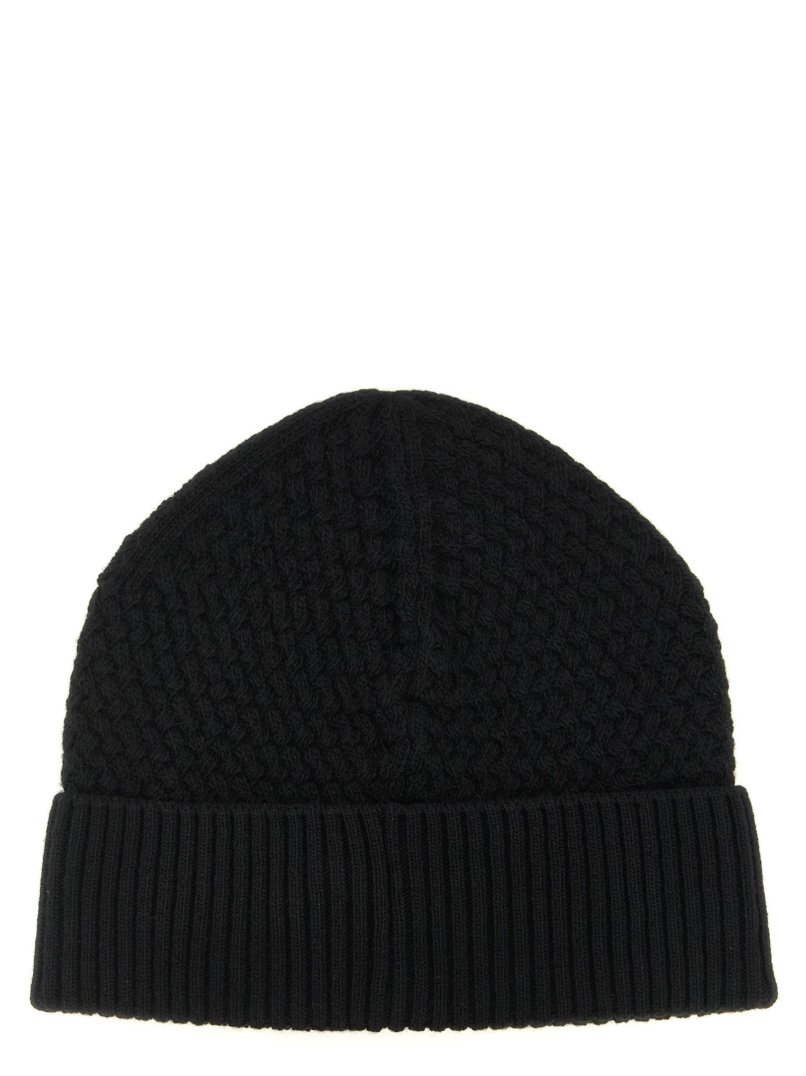 Moncler Schwarze Leder-Beanie
