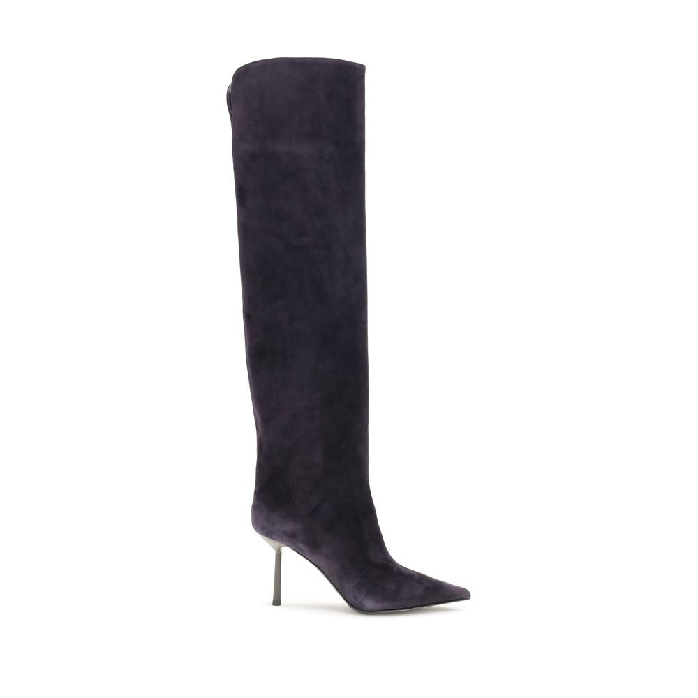 LE SILLA Over-the-Knee-Stiefel aus blauem Kalbsleder Bos Taurus
