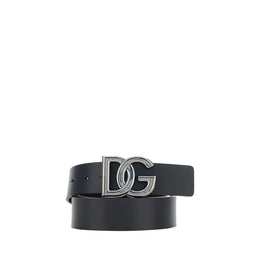 Dolce & Gabbana Schwarzer Kalbsleder Bos Taurus Regular Gürtel